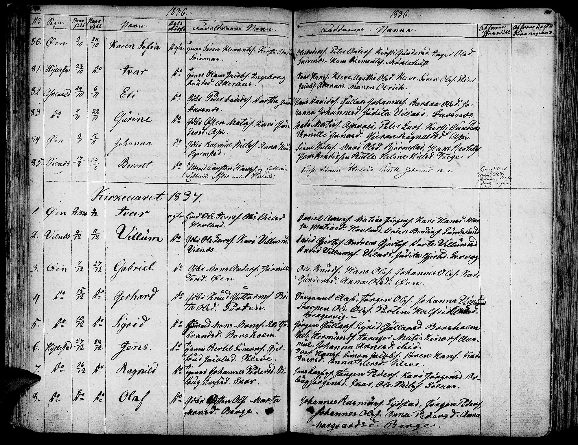 Askvoll sokneprestembete, AV/SAB-A-79501/H/Haa/Haaa/L0010: Parish register (official) no. A 10, 1821-1844, p. 150-151