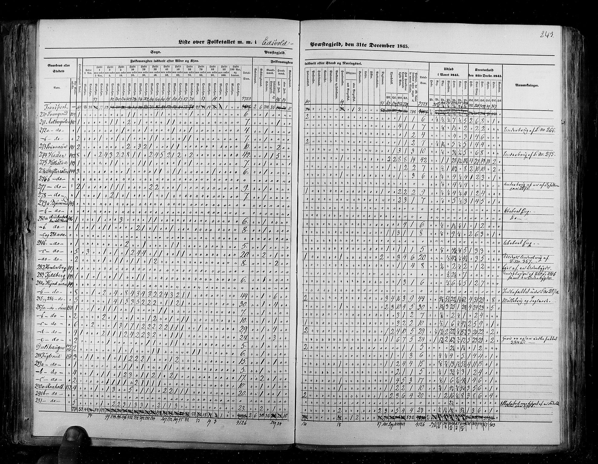 RA, Census 1845, vol. 2: Smålenenes amt og Akershus amt, 1845, p. 243