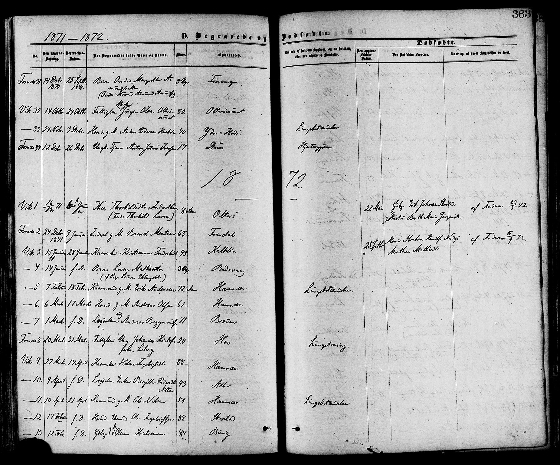 Ministerialprotokoller, klokkerbøker og fødselsregistre - Nord-Trøndelag, AV/SAT-A-1458/773/L0616: Parish register (official) no. 773A07, 1870-1887, p. 363