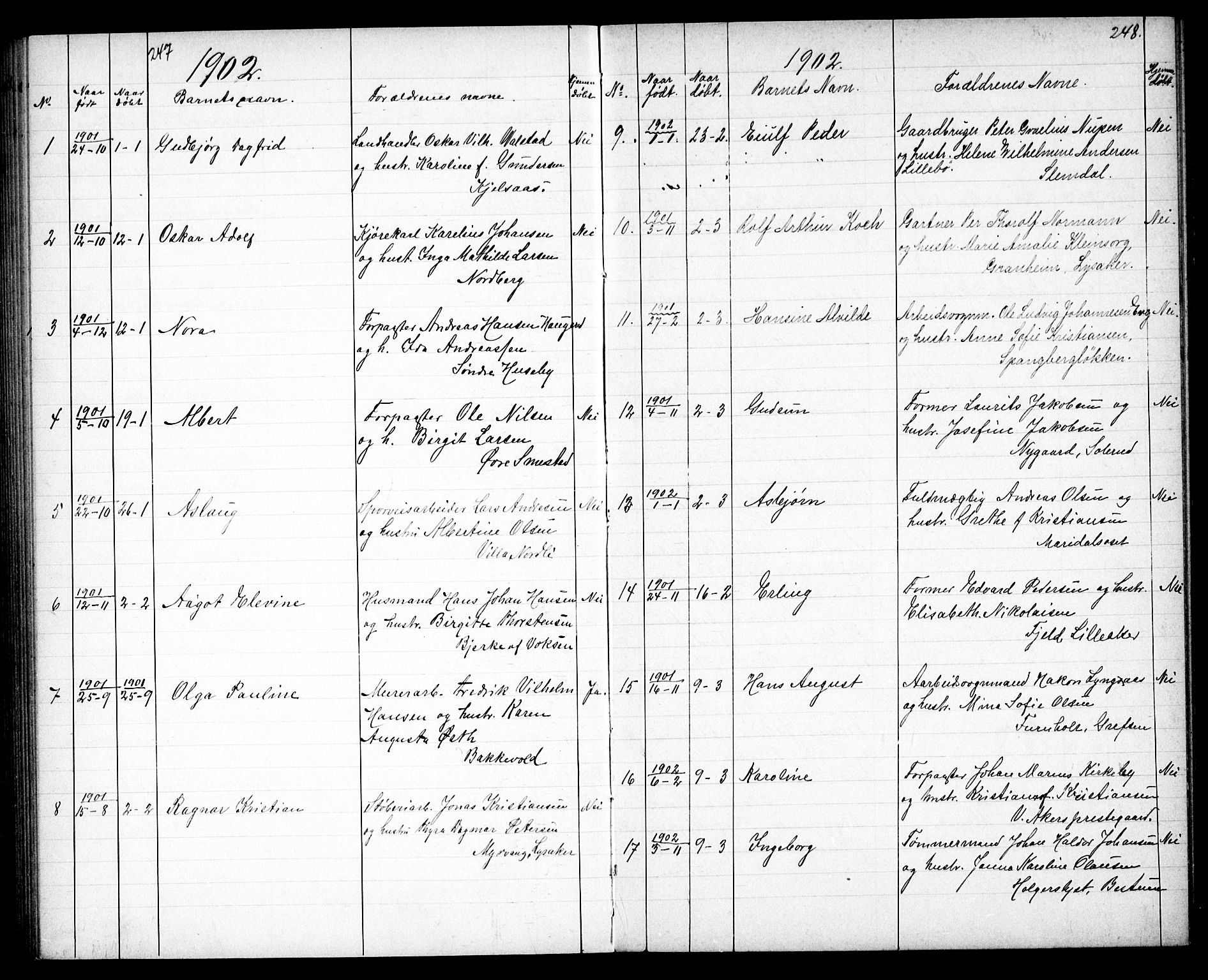 Vestre Aker prestekontor Kirkebøker, SAO/A-10025/G/Ga/L0004: Parish register (copy) no. I 4, 1891-1903, p. 247-248