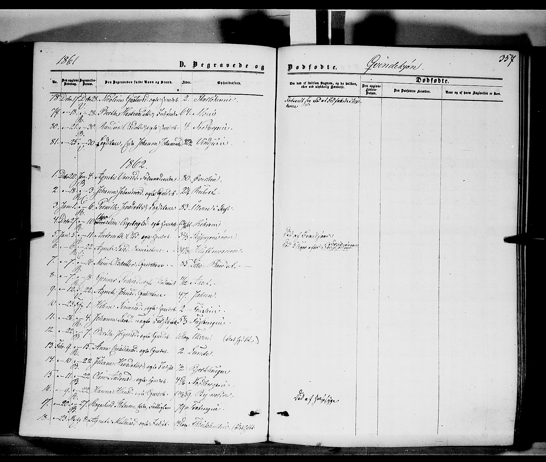 Ringsaker prestekontor, AV/SAH-PREST-014/K/Ka/L0010: Parish register (official) no. 10, 1861-1869, p. 357