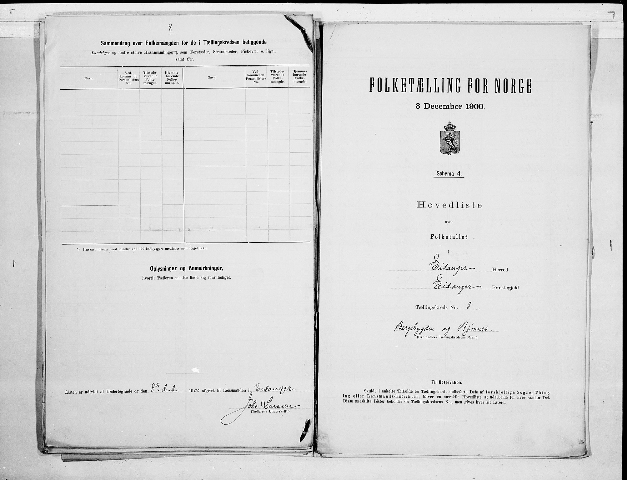 SAKO, 1900 census for Eidanger, 1900, p. 24