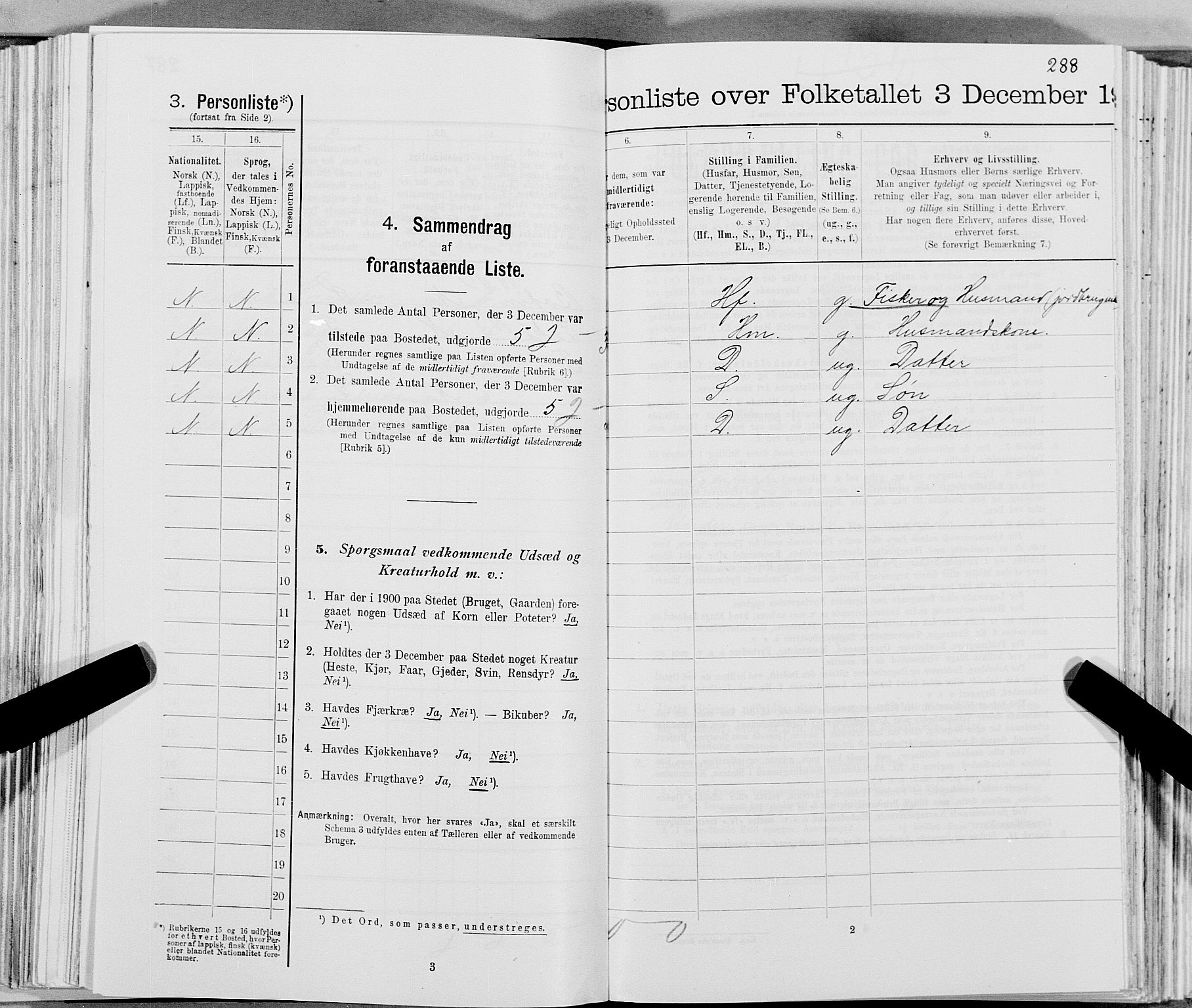 SAT, 1900 census for Gildeskål, 1900, p. 1271