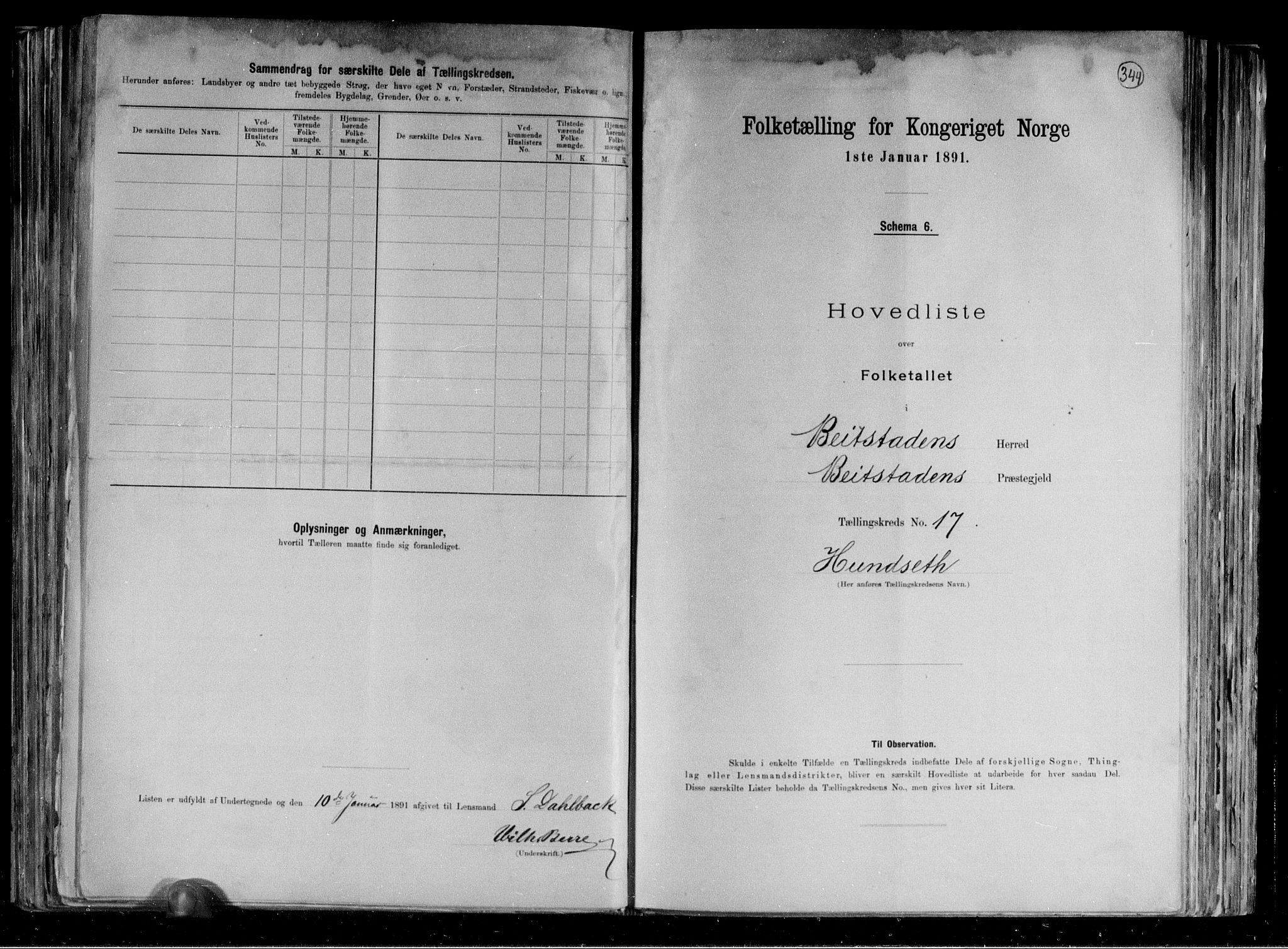 RA, 1891 census for 1727 Beitstad, 1891, p. 41