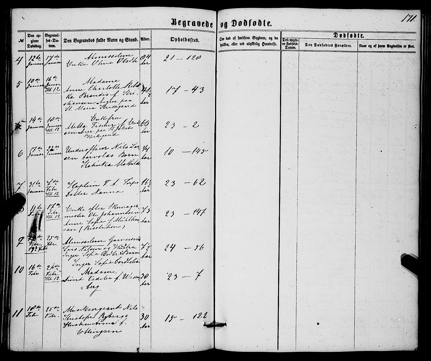 Korskirken sokneprestembete, SAB/A-76101/H/Haa/L0045: Parish register (official) no. E 3, 1863-1875, p. 171