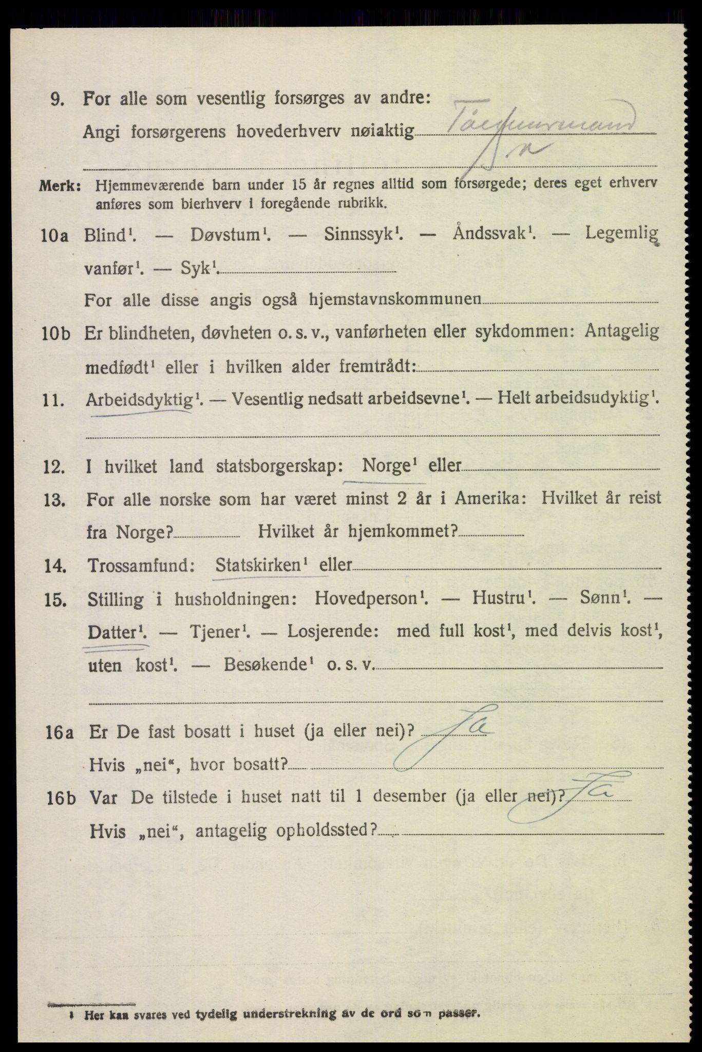 SAH, 1920 census for Vardal, 1920, p. 4578