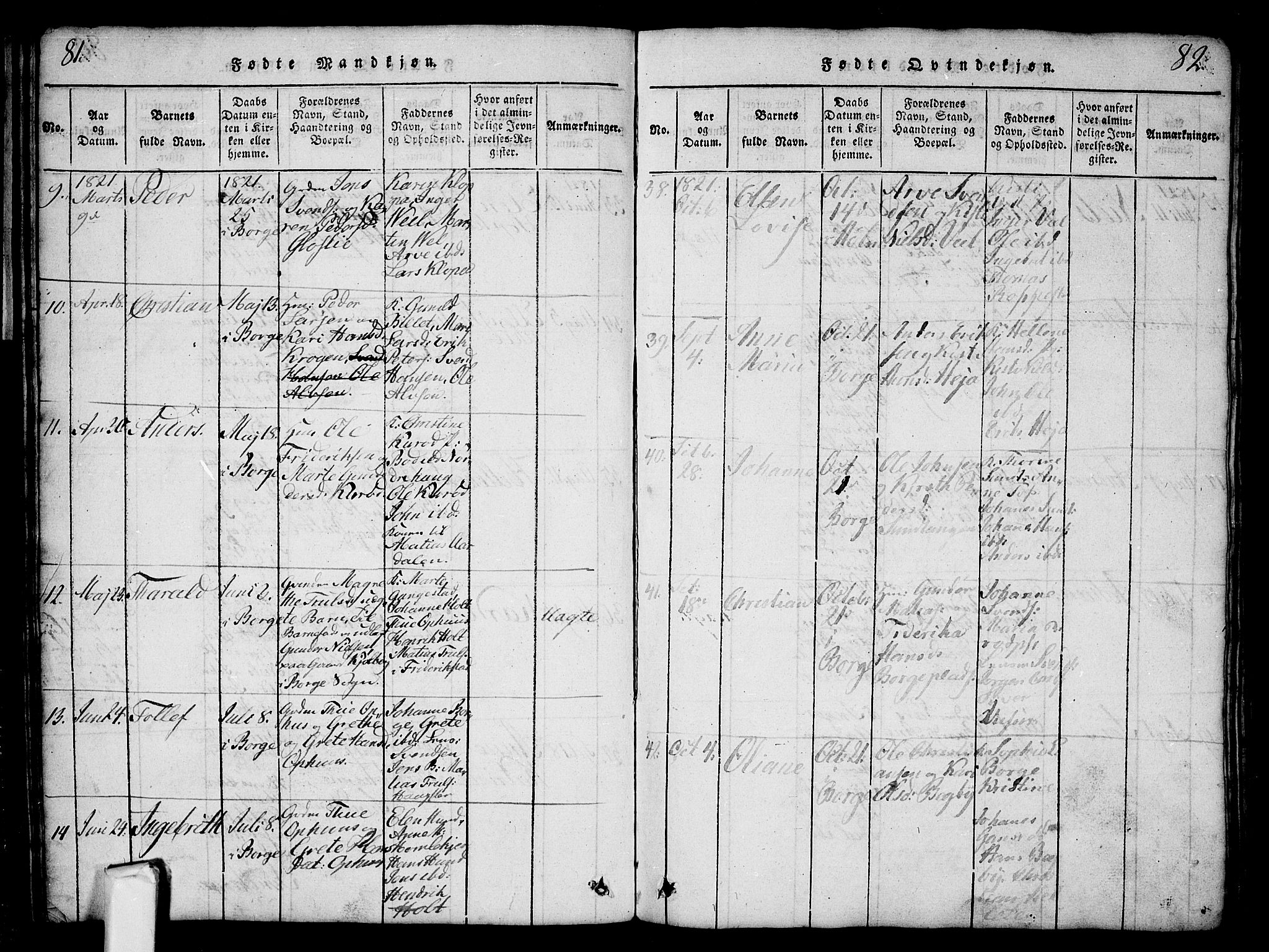 Borge prestekontor Kirkebøker, AV/SAO-A-10903/G/Ga/L0001: Parish register (copy) no.  I 1, 1815-1835, p. 81-82