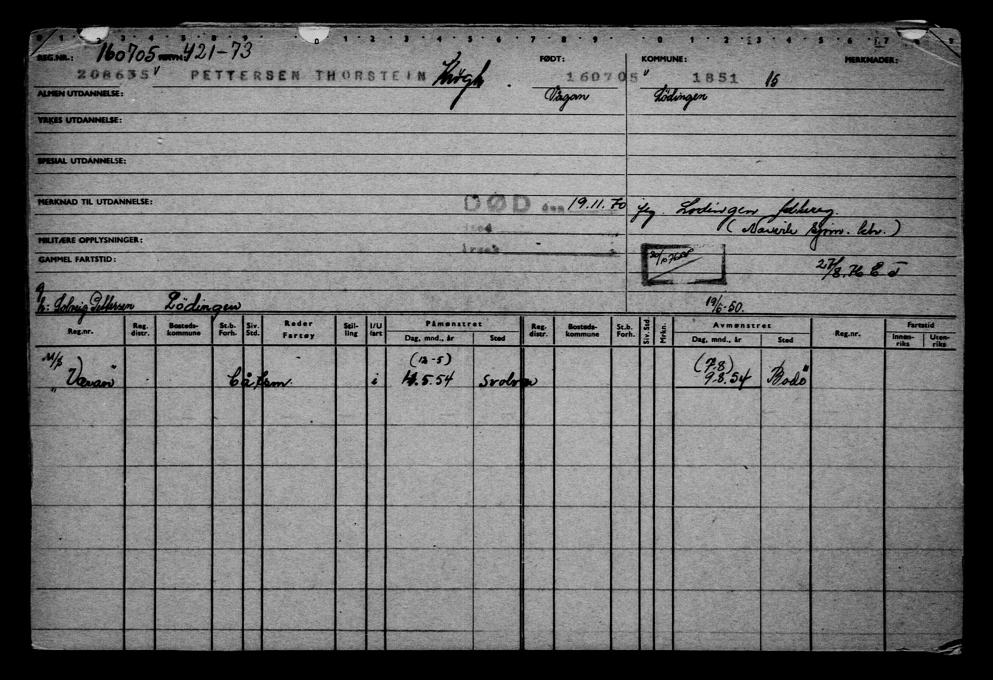 Direktoratet for sjømenn, RA/S-3545/G/Gb/L0060: Hovedkort, 1905, p. 200