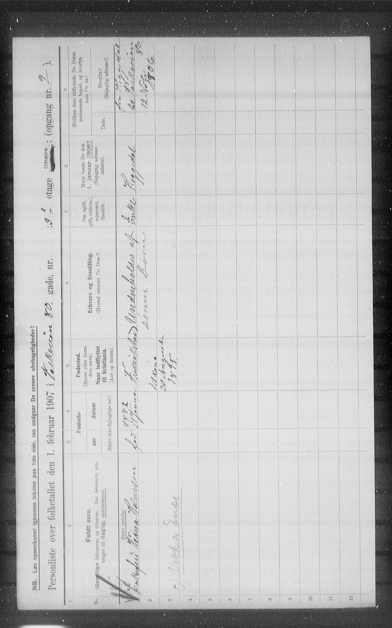 OBA, Municipal Census 1907 for Kristiania, 1907, p. 40204