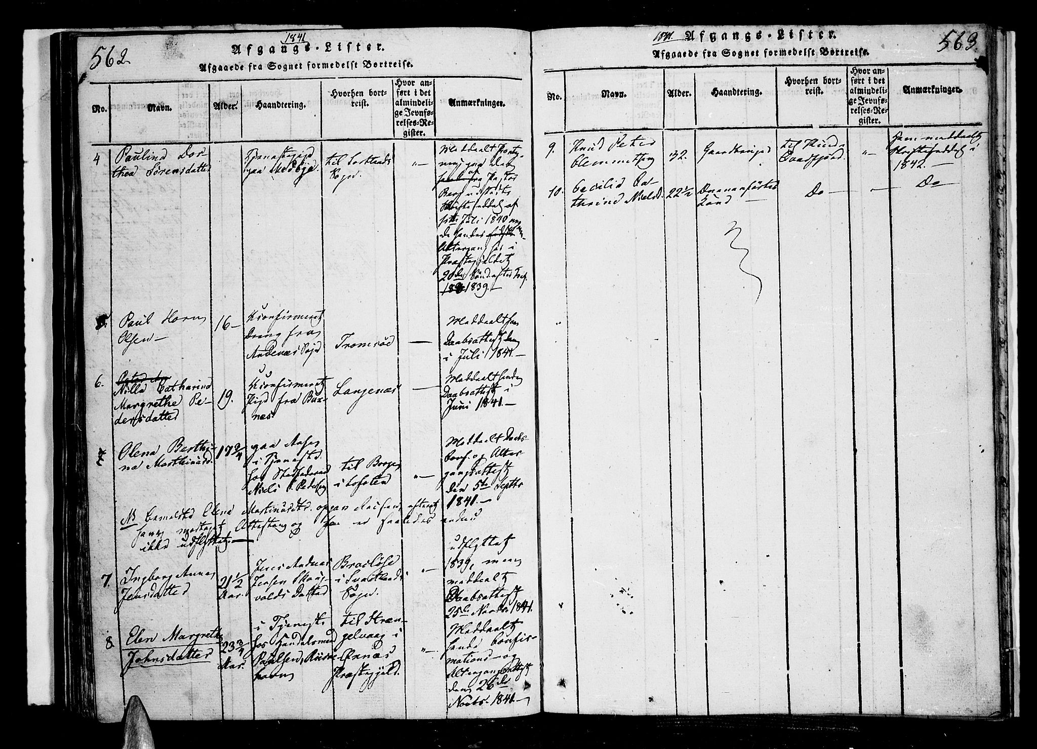 Ministerialprotokoller, klokkerbøker og fødselsregistre - Nordland, AV/SAT-A-1459/897/L1395: Parish register (official) no. 897A03, 1820-1841, p. 562-563