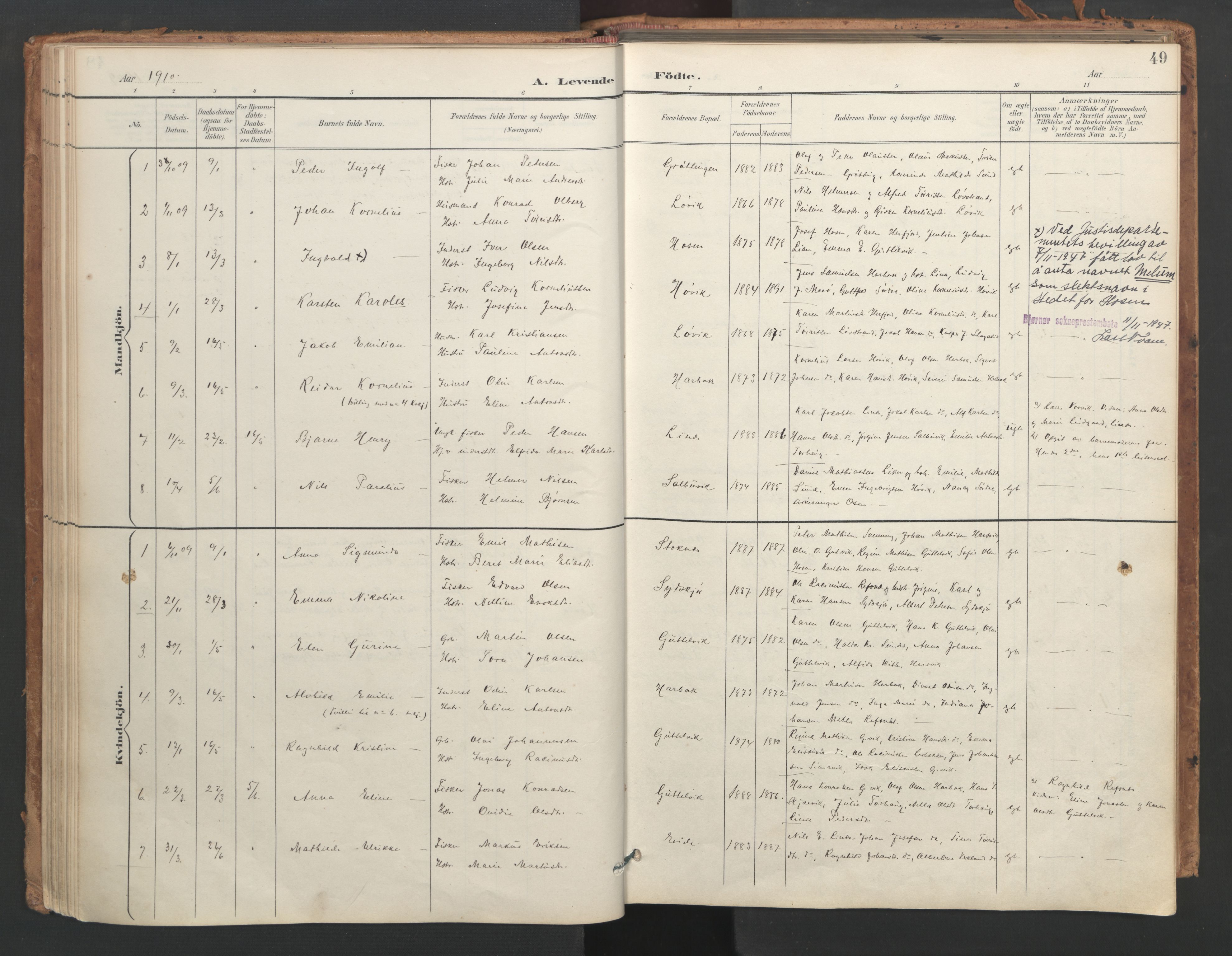 Ministerialprotokoller, klokkerbøker og fødselsregistre - Sør-Trøndelag, SAT/A-1456/656/L0693: Parish register (official) no. 656A02, 1894-1913, p. 49