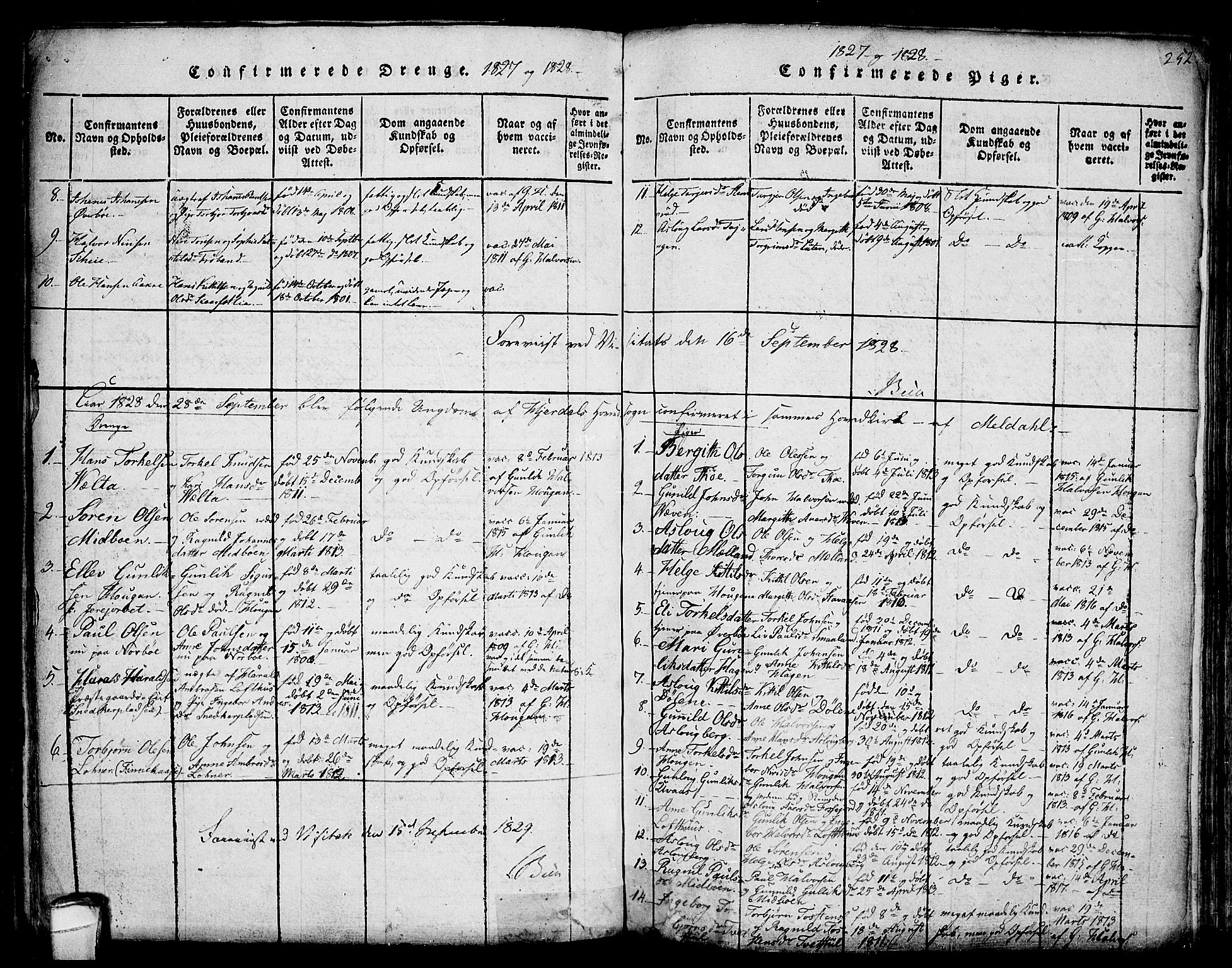 Hjartdal kirkebøker, SAKO/A-270/F/Fa/L0007: Parish register (official) no. I 7, 1815-1843, p. 252