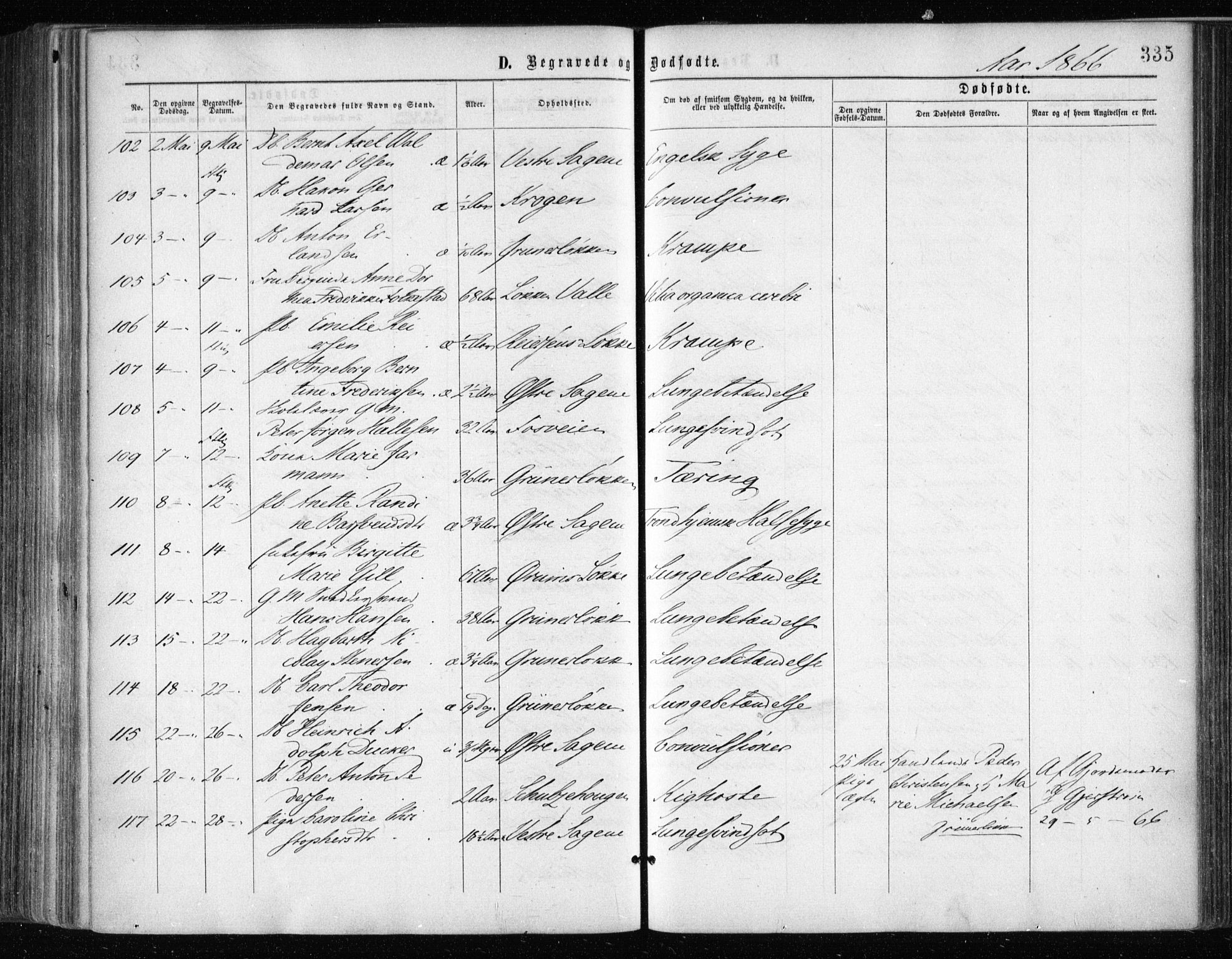 Gamle Aker prestekontor Kirkebøker, AV/SAO-A-10617a/F/L0002: Parish register (official) no. 2, 1864-1872, p. 335