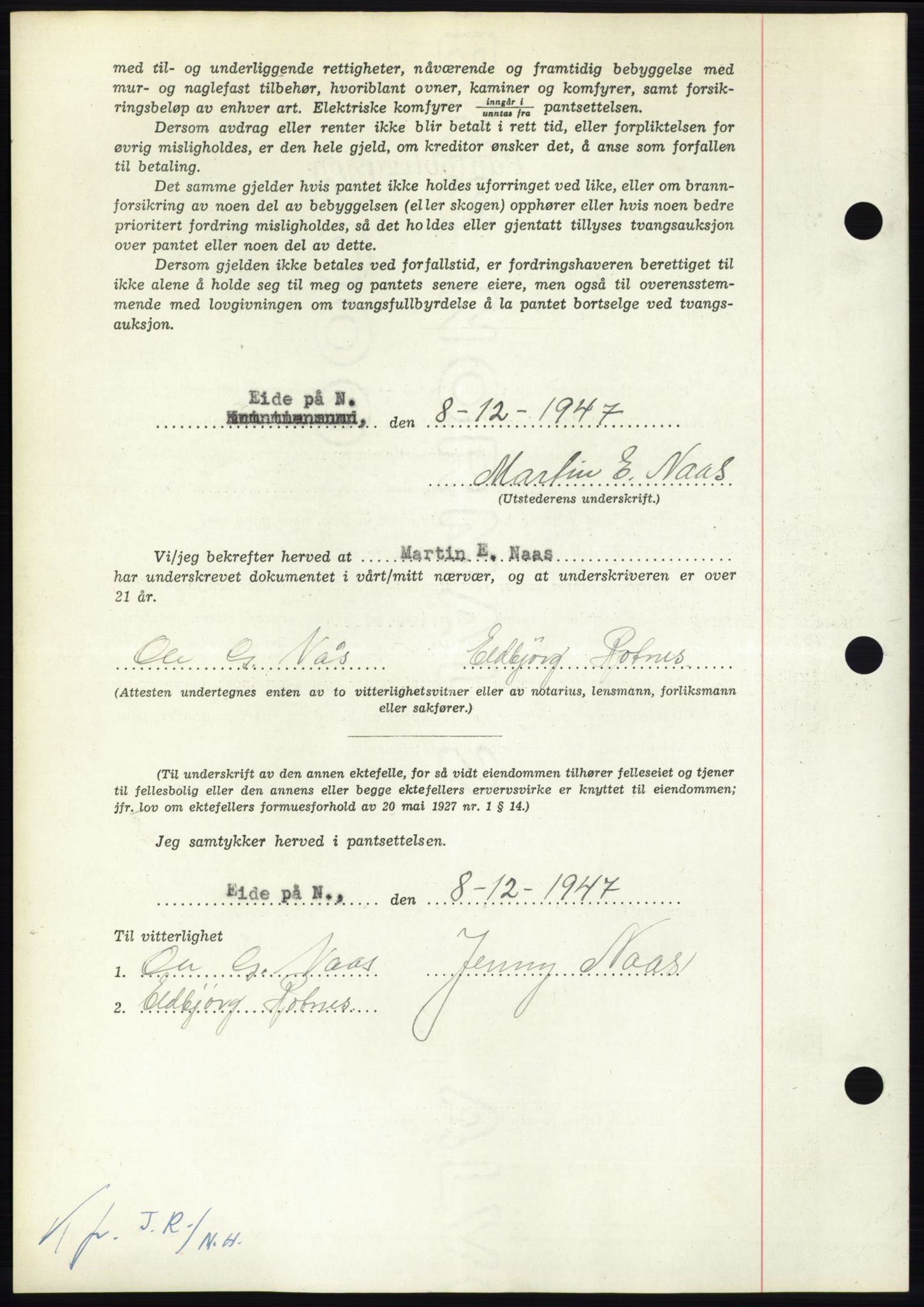 Nordmøre sorenskriveri, AV/SAT-A-4132/1/2/2Ca: Mortgage book no. B97, 1947-1948, Diary no: : 2994/1947