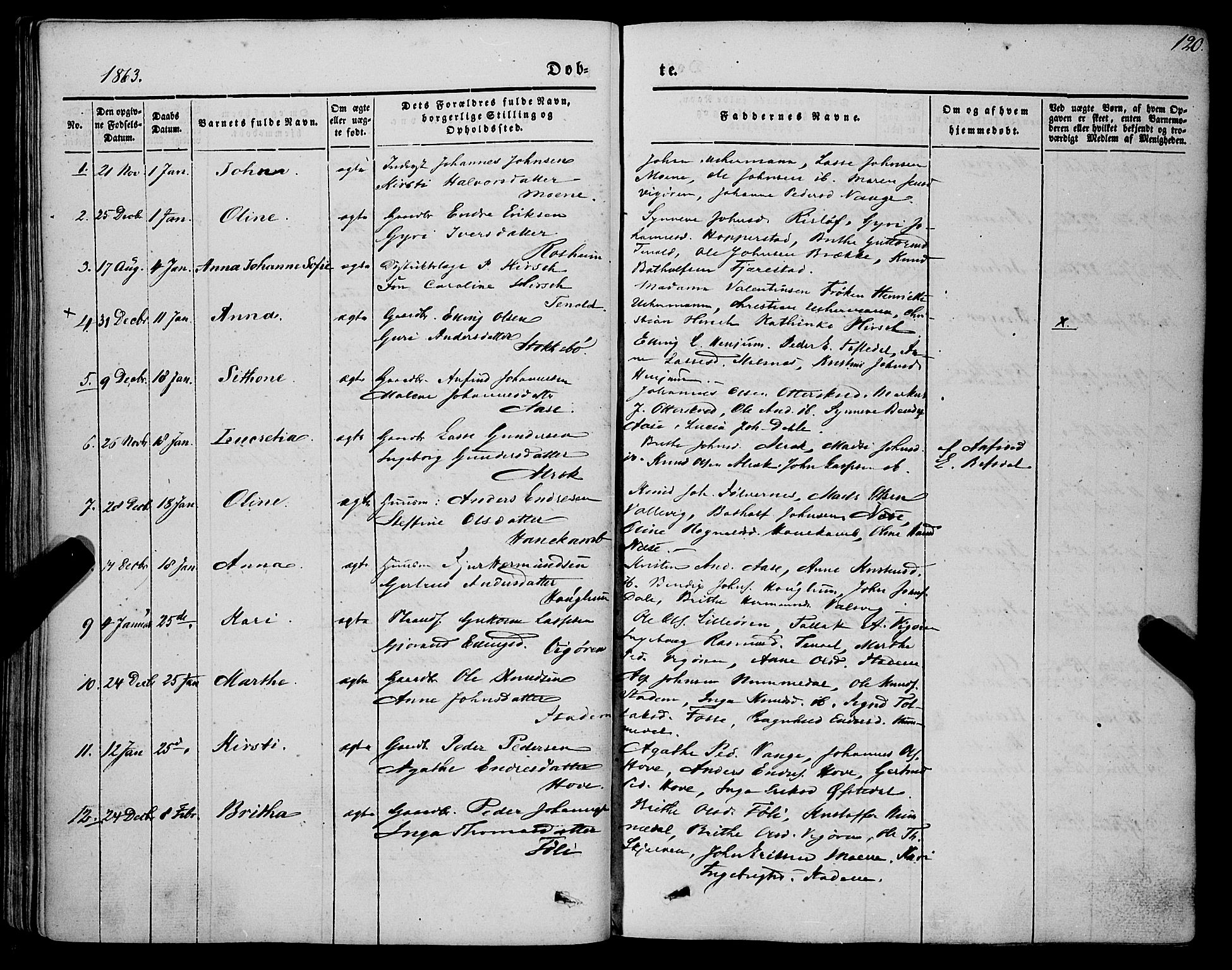 Vik sokneprestembete, SAB/A-81501: Parish register (official) no. A 8, 1846-1865, p. 120