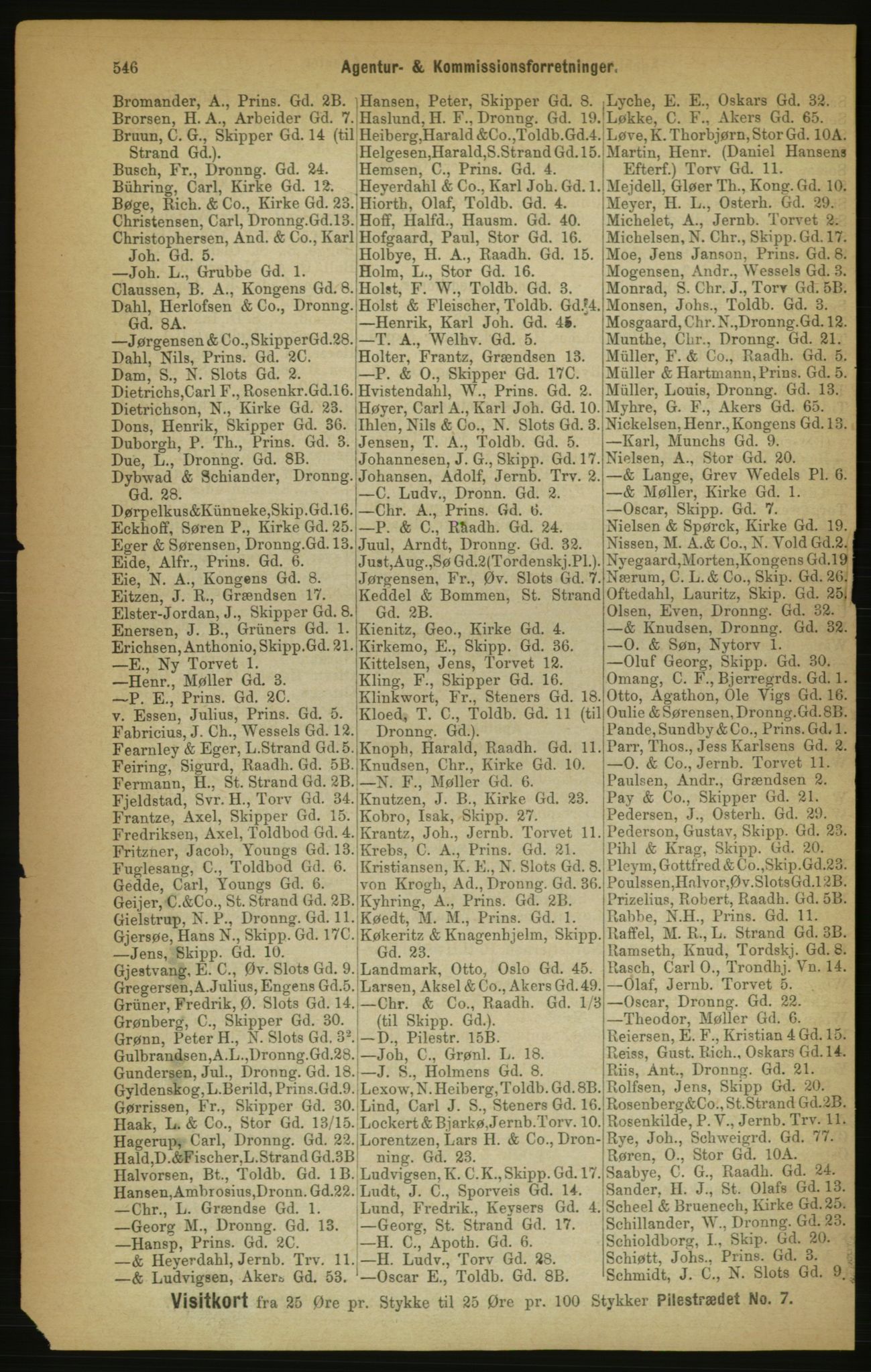 Kristiania/Oslo adressebok, PUBL/-, 1888, p. 546