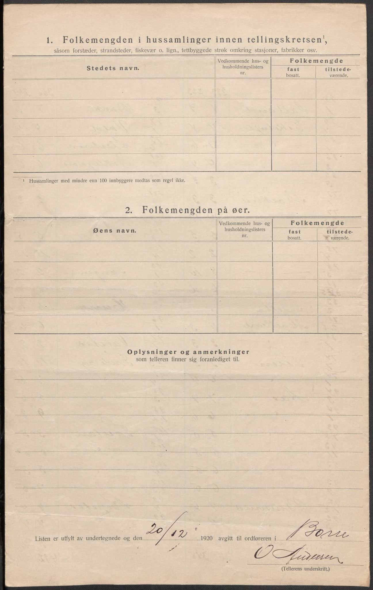 SAKO, 1920 census for Borre, 1920, p. 13