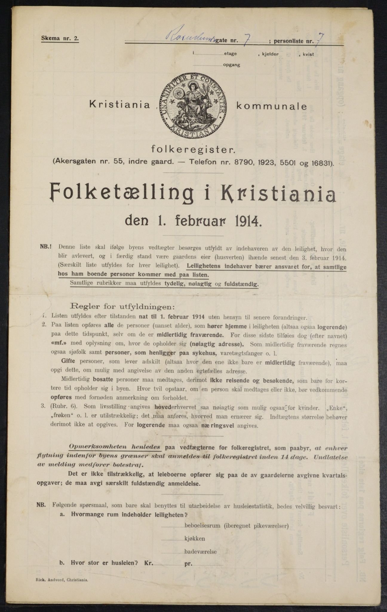 OBA, Municipal Census 1914 for Kristiania, 1914, p. 83892