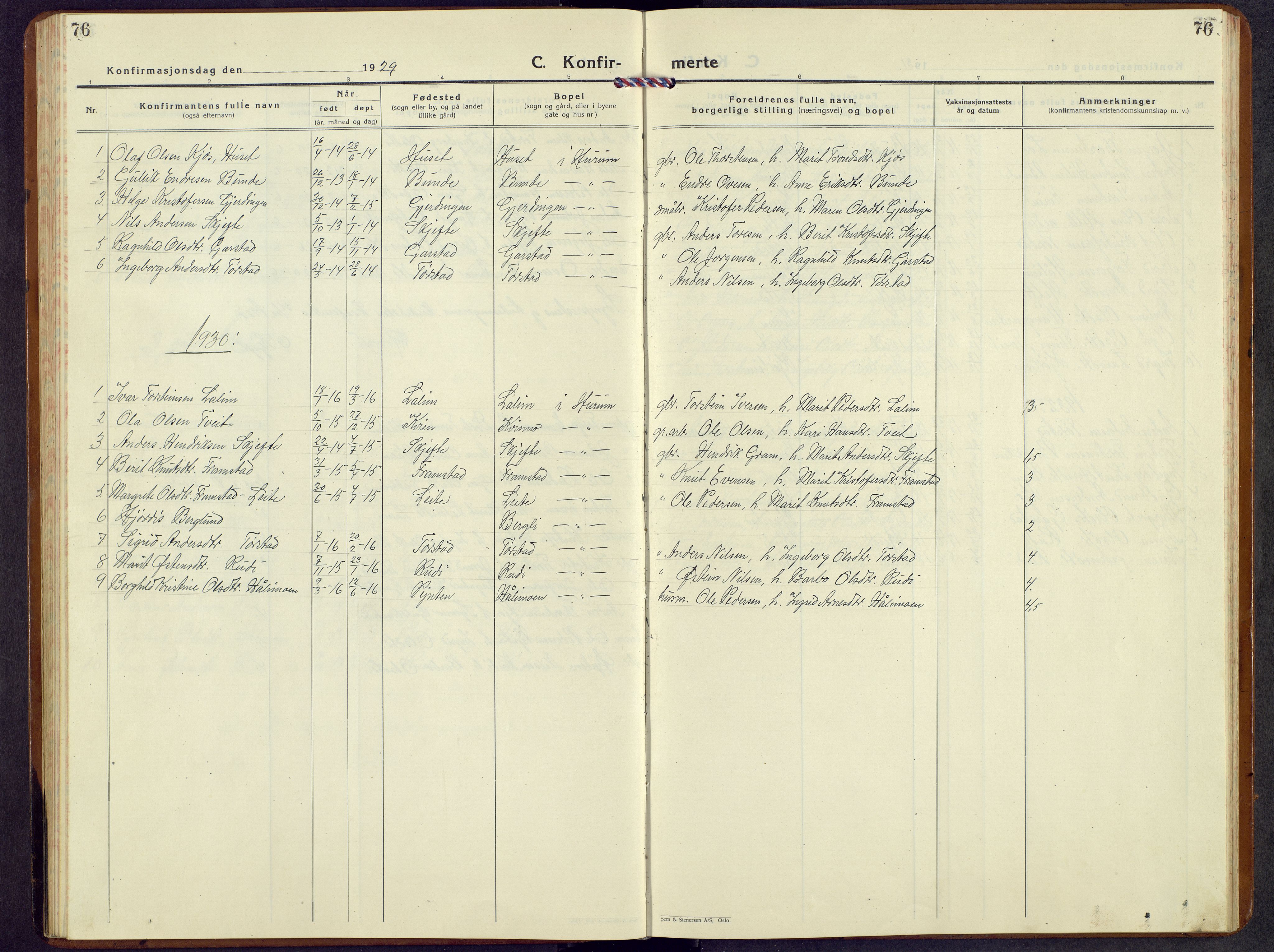 Vang prestekontor, Valdres, AV/SAH-PREST-140/H/Hb/L0008: Parish register (copy) no. 8, 1925-1967, p. 76