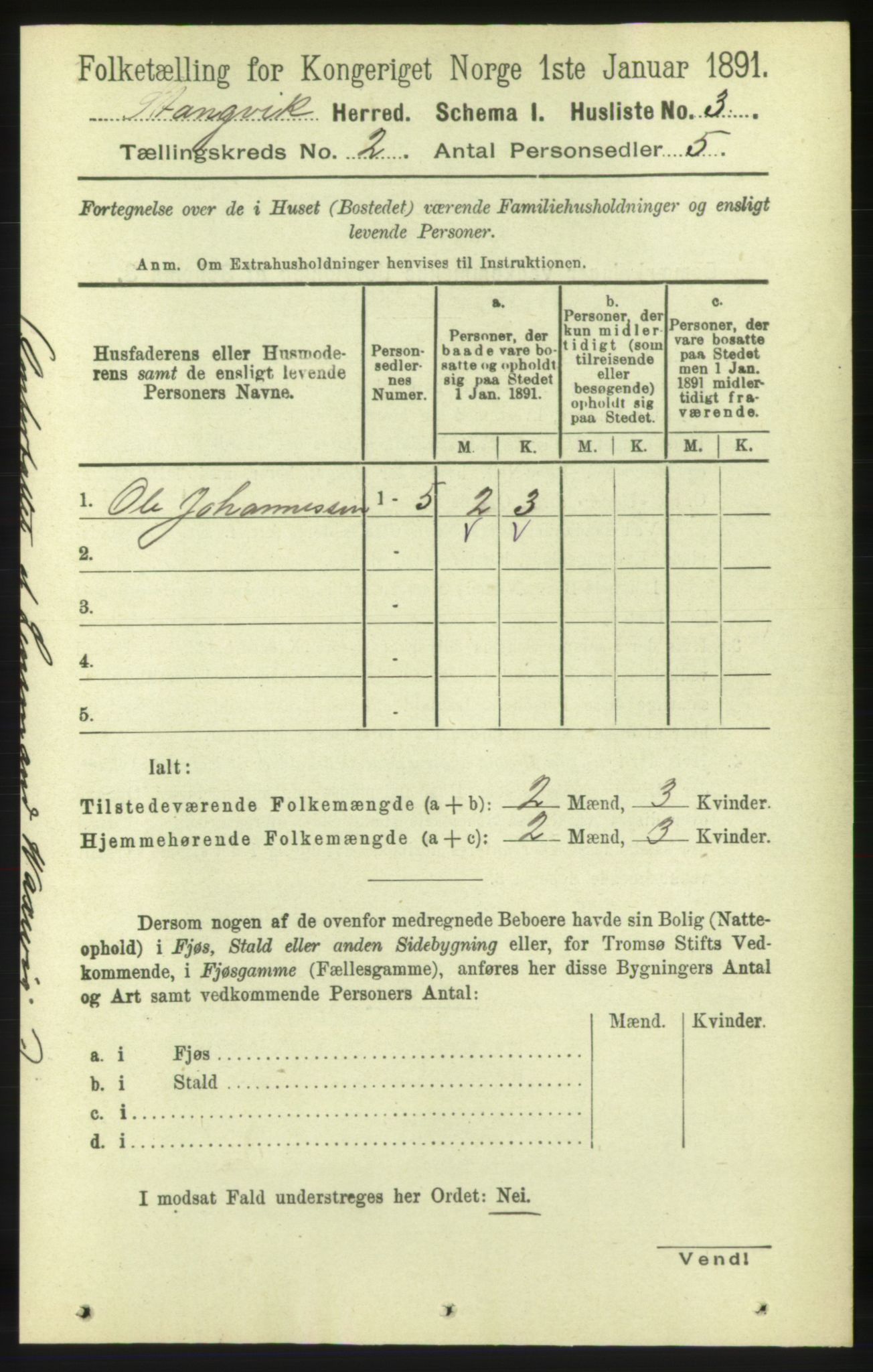 RA, 1891 census for 1564 Stangvik, 1891, p. 588