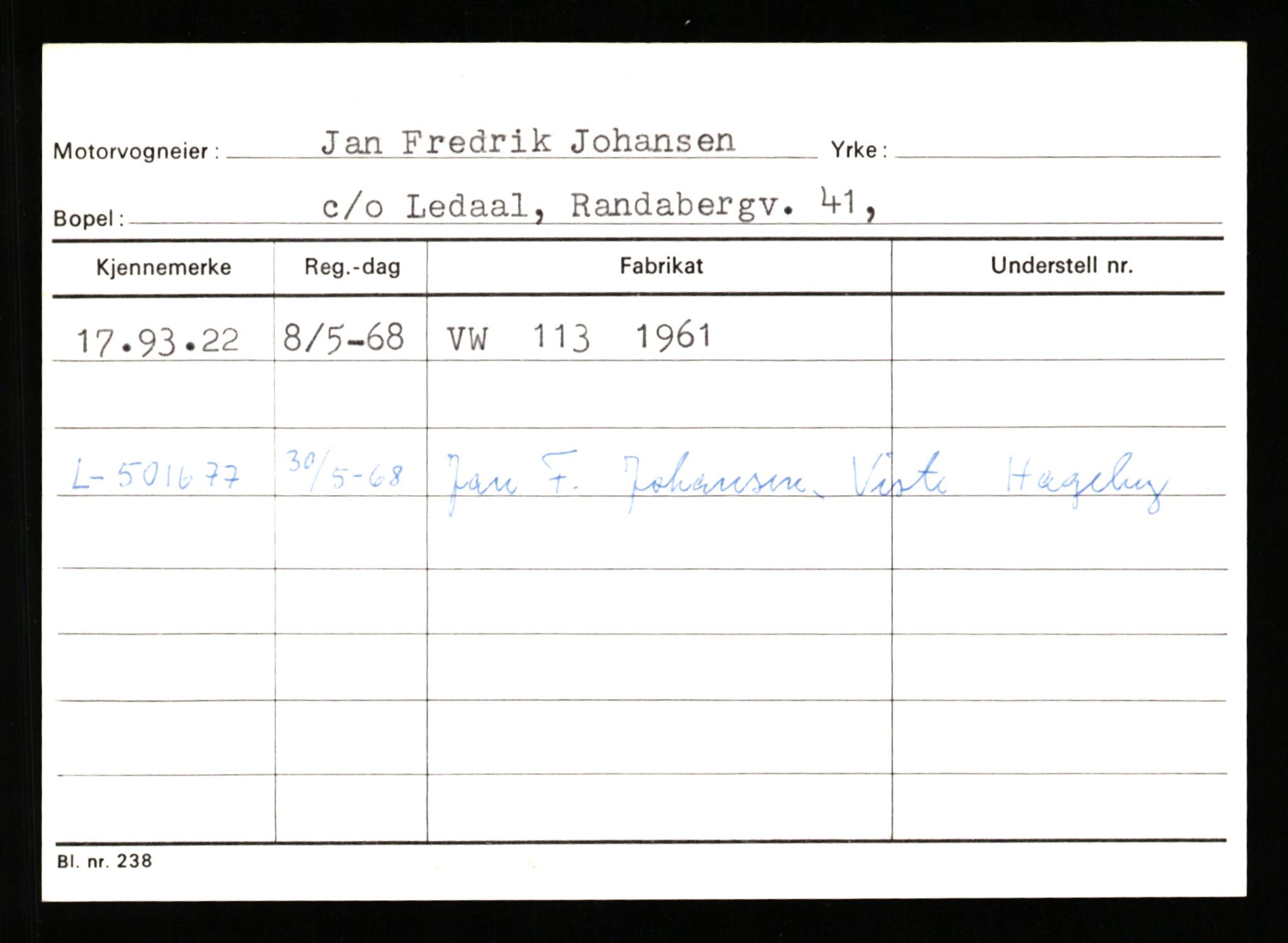 Stavanger trafikkstasjon, AV/SAST-A-101942/0/G/L0010: Registreringsnummer: 130000 - 239953, 1930-1971, p. 1705