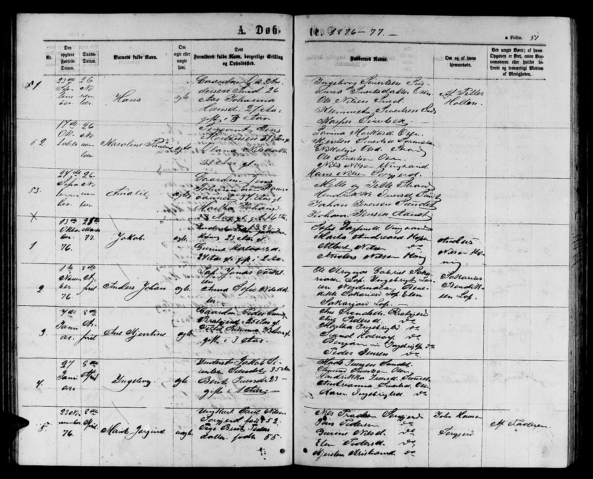 Ministerialprotokoller, klokkerbøker og fødselsregistre - Sør-Trøndelag, SAT/A-1456/658/L0725: Parish register (copy) no. 658C01, 1867-1882, p. 51