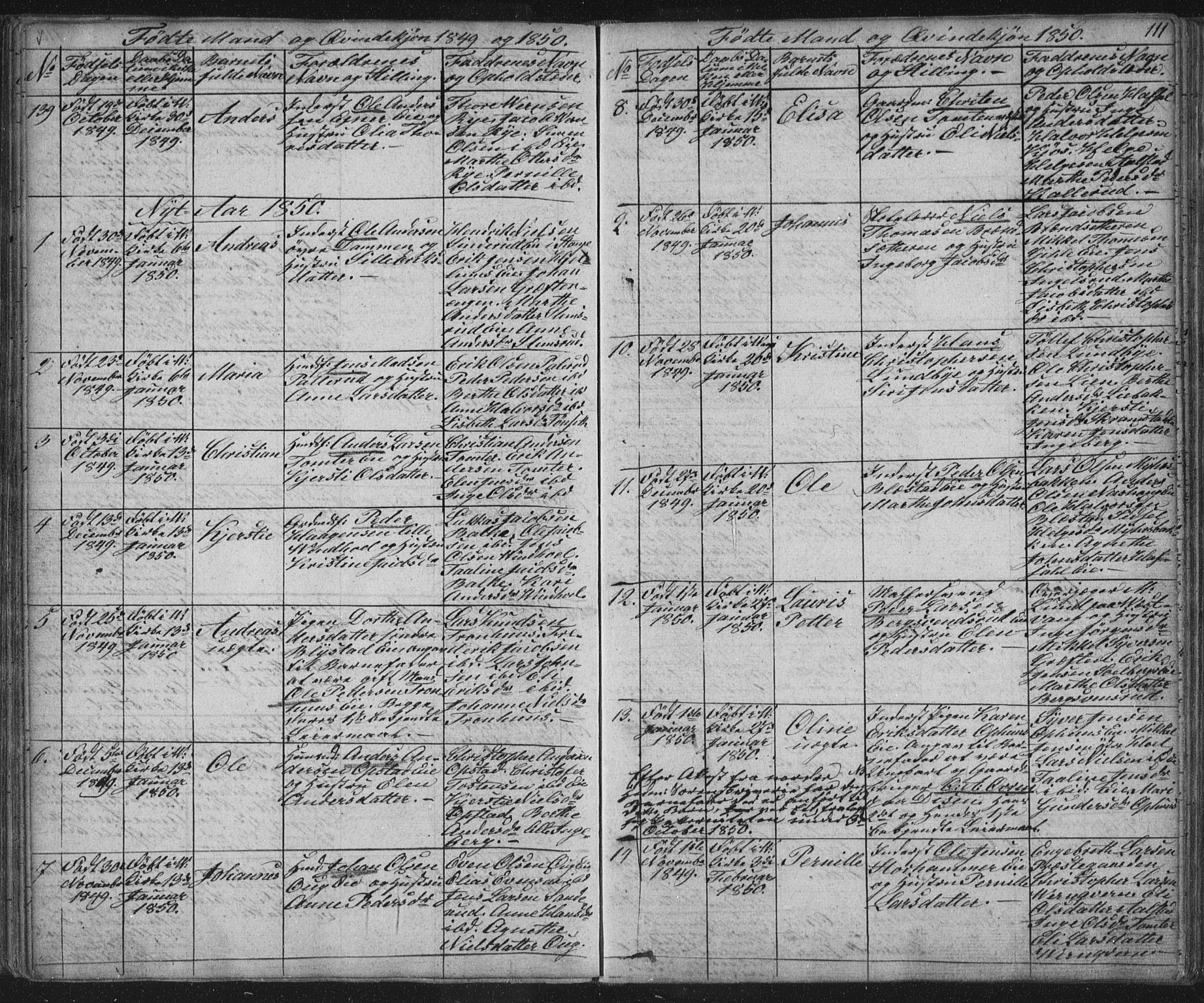 Vang prestekontor, Hedmark, SAH/PREST-008/H/Ha/Hab/L0008: Parish register (copy) no. 8, 1832-1854, p. 111