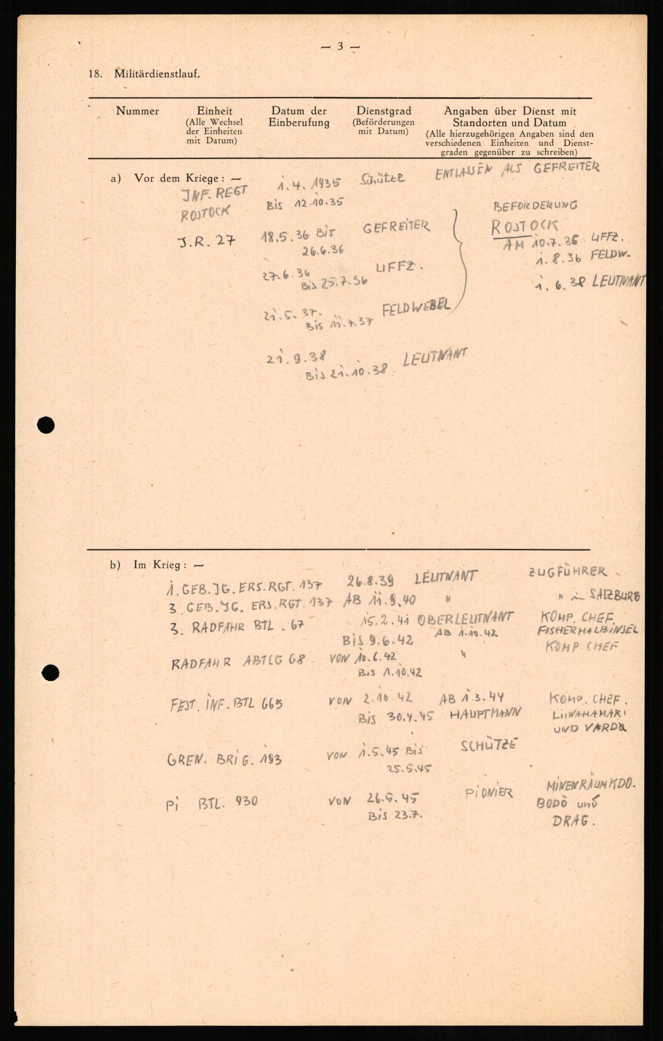 Forsvaret, Forsvarets overkommando II, AV/RA-RAFA-3915/D/Db/L0013: CI Questionaires. Tyske okkupasjonsstyrker i Norge. Tyskere., 1945-1946, p. 160