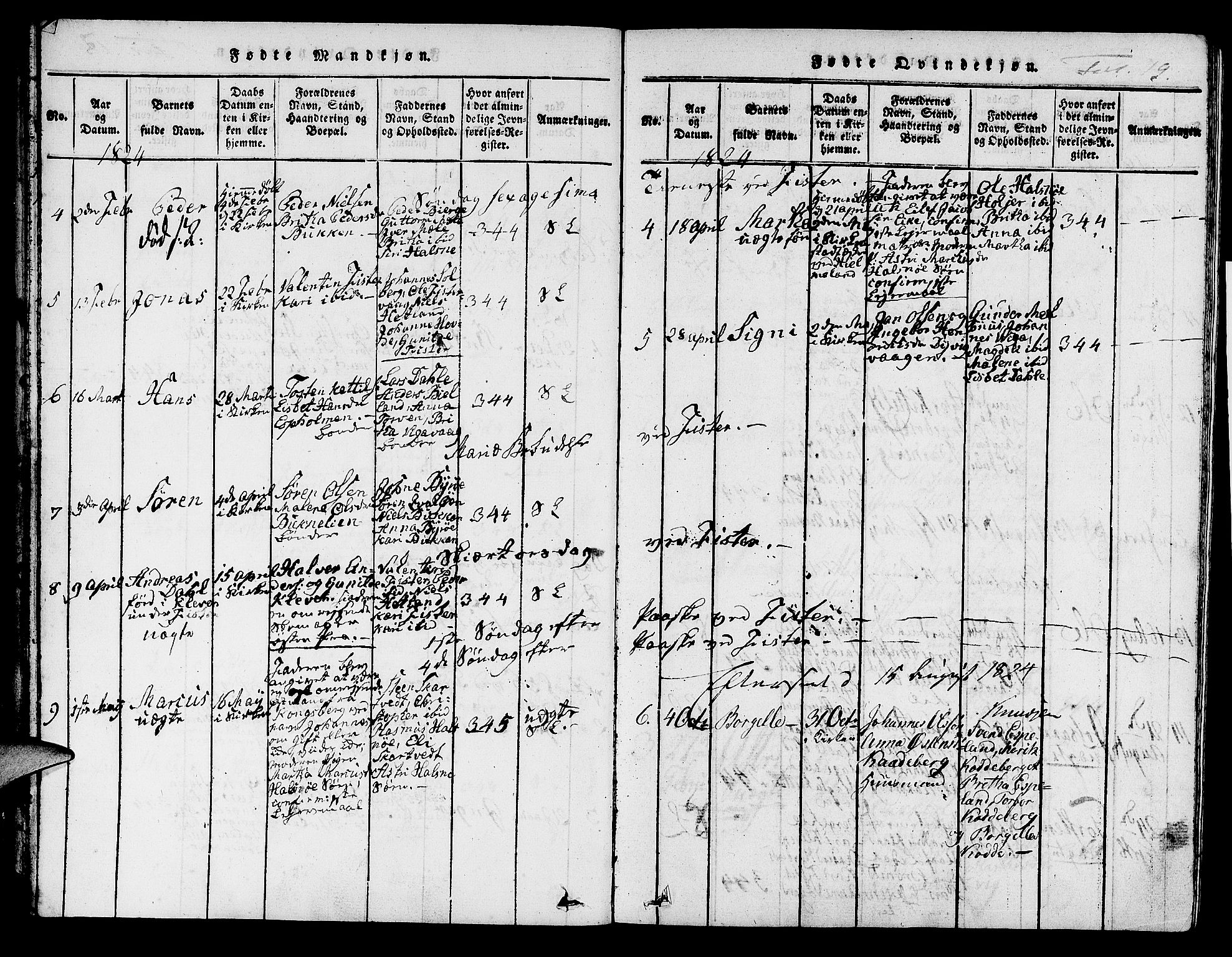 Hjelmeland sokneprestkontor, AV/SAST-A-101843/01/IV/L0004: Parish register (official) no. A 4, 1816-1834, p. 19