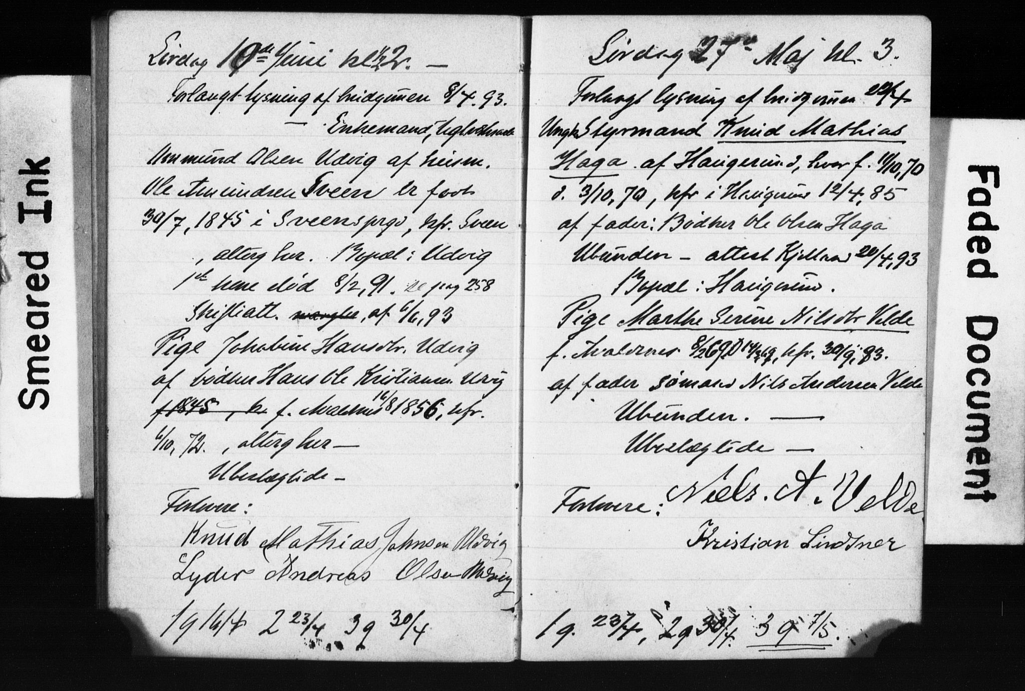 Avaldsnes sokneprestkontor, AV/SAST-A -101851/I/Ie/L0003: Banns register no. IX 3B, 1891-1893