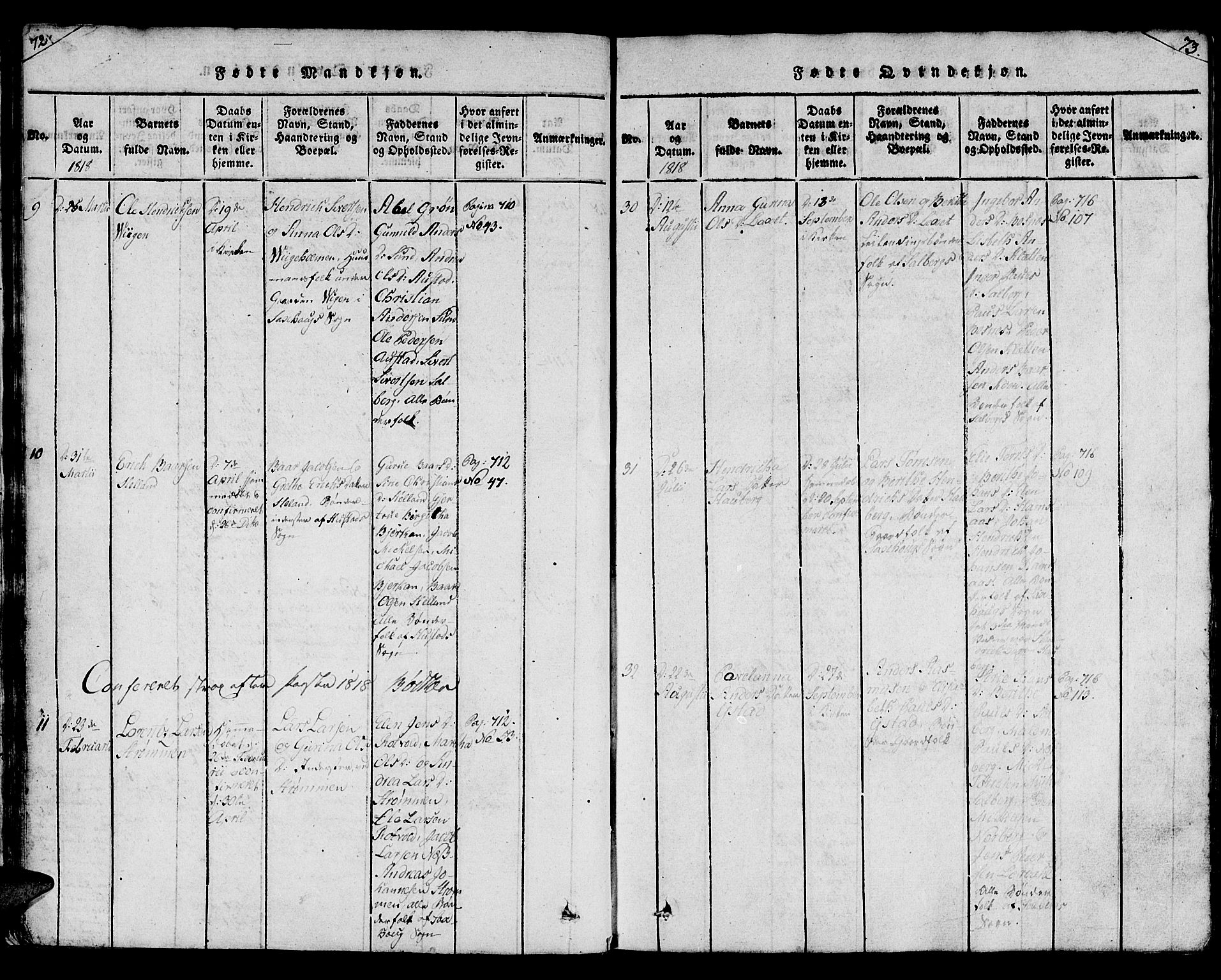 Ministerialprotokoller, klokkerbøker og fødselsregistre - Nord-Trøndelag, AV/SAT-A-1458/730/L0275: Parish register (official) no. 730A04, 1816-1822, p. 72-73