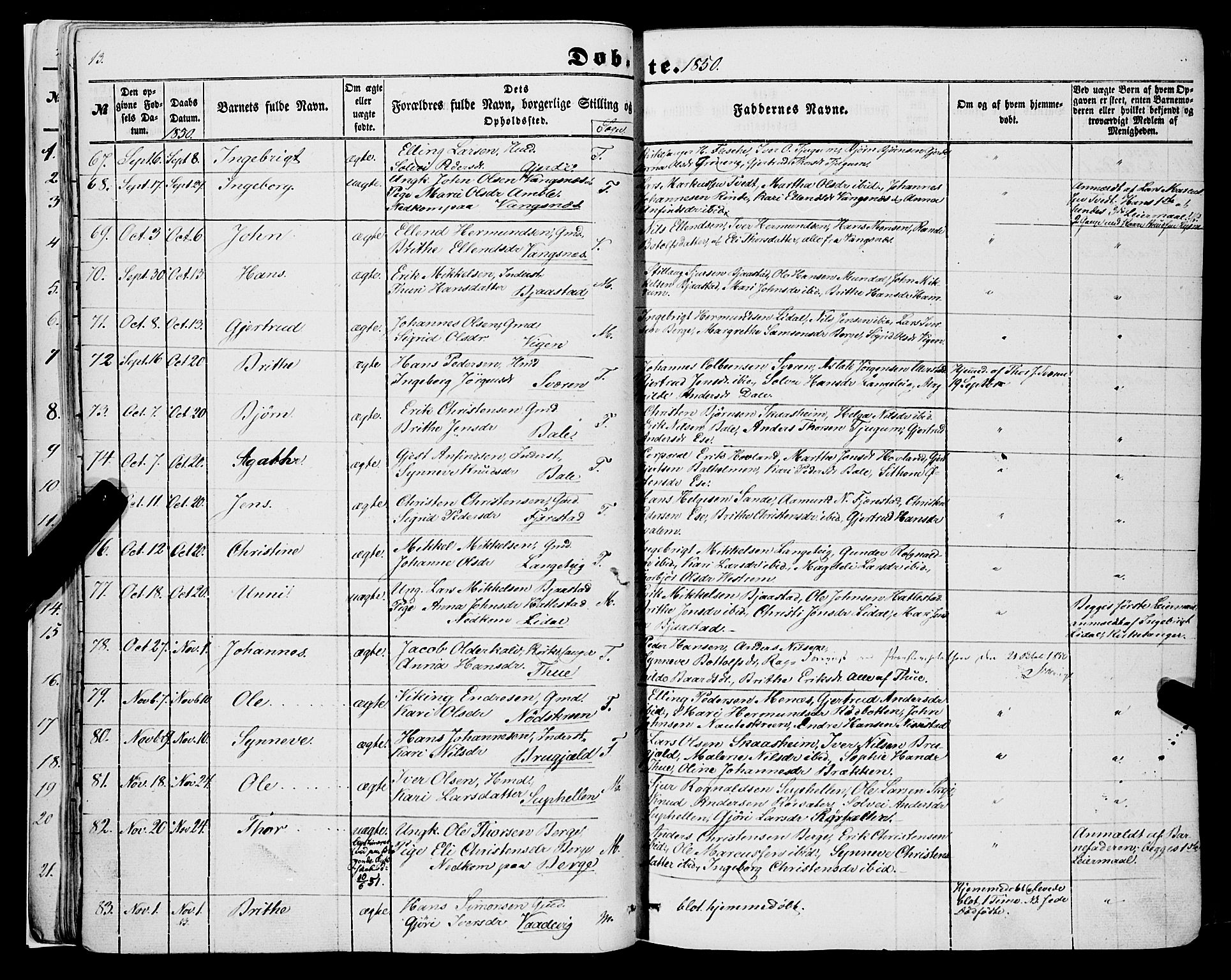Balestrand sokneprestembete, SAB/A-79601/H/Haa/Haaa/L0002: Parish register (official) no. A 2, 1847-1866, p. 13