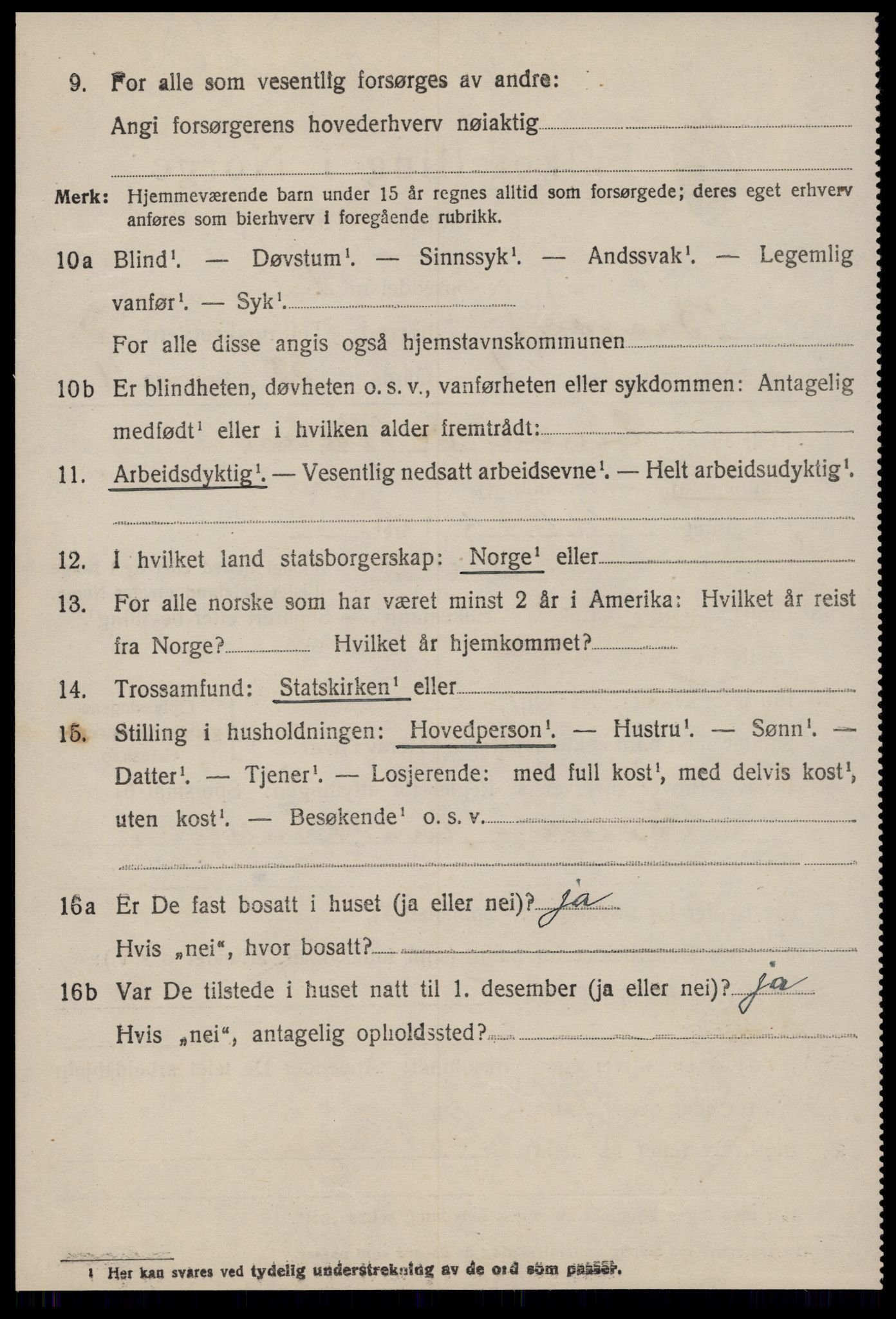 SAT, 1920 census for Brattvær, 1920, p. 1161