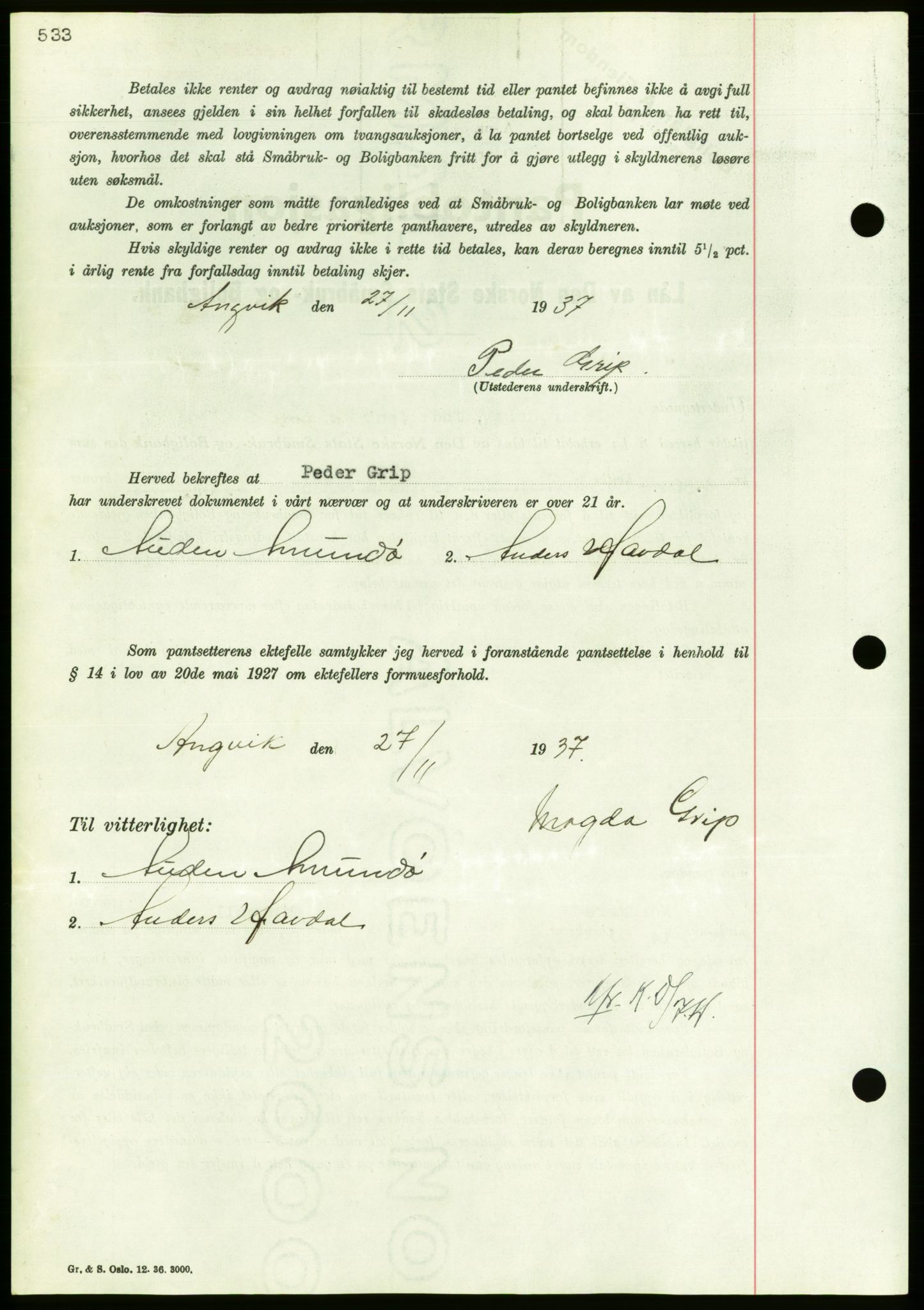 Nordmøre sorenskriveri, AV/SAT-A-4132/1/2/2Ca/L0092: Mortgage book no. B82, 1937-1938, Diary no: : 17/1938