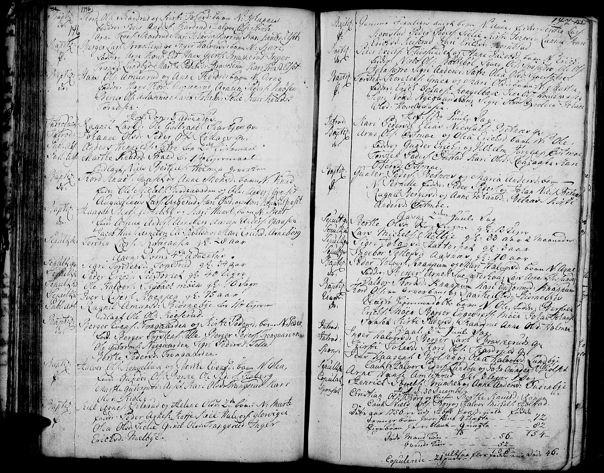 Hof prestekontor, AV/SAH-PREST-038/H/Ha/Haa/L0003: Parish register (official) no. 3, 1750-1789, p. 146-147