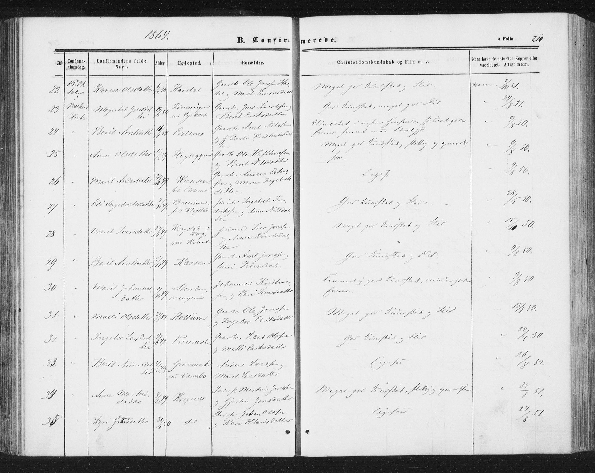 Ministerialprotokoller, klokkerbøker og fødselsregistre - Sør-Trøndelag, SAT/A-1456/691/L1077: Parish register (official) no. 691A09, 1862-1873, p. 211