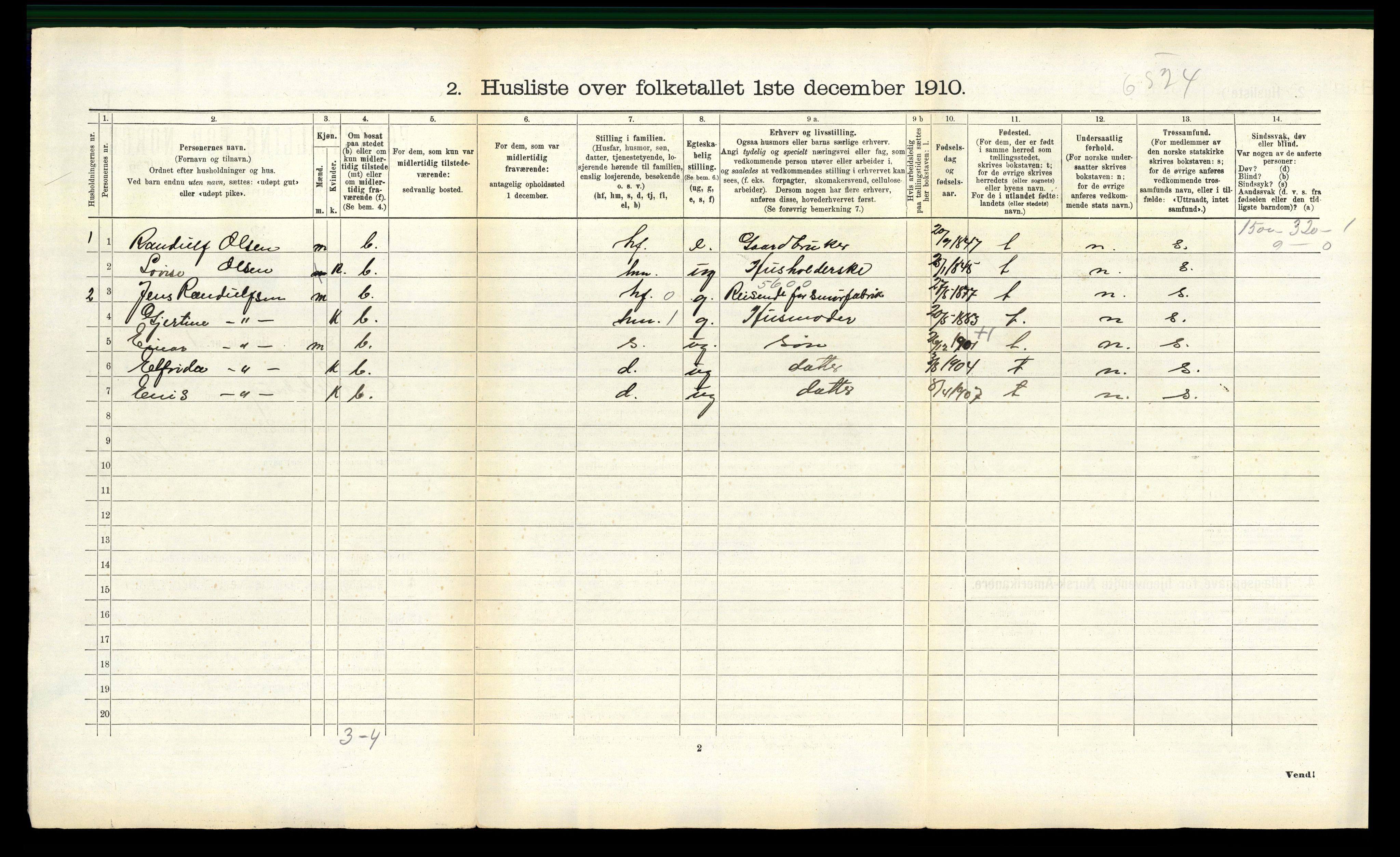 RA, 1910 census for Alstahaug, 1910, p. 273