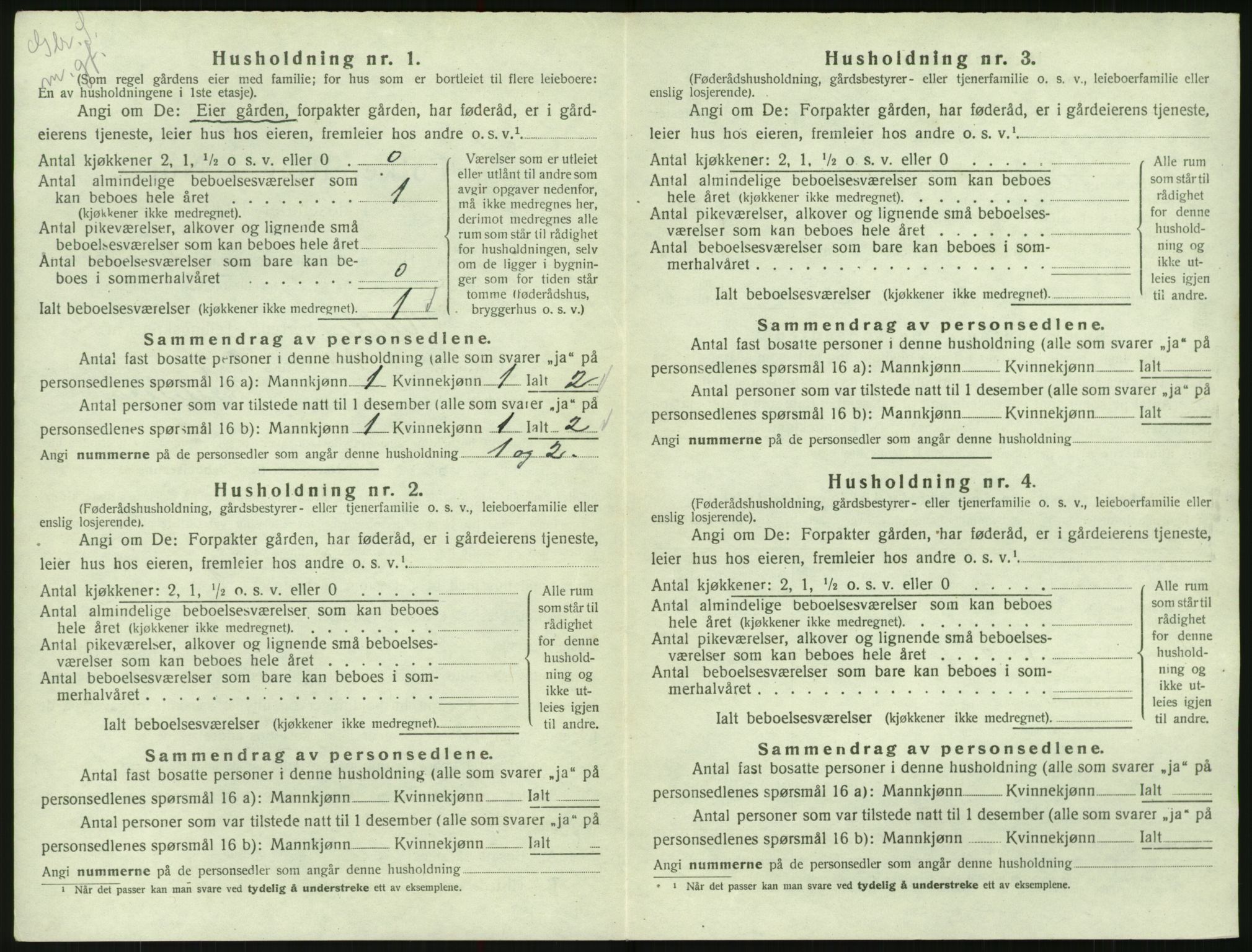 SAK, 1920 census for Valle, 1920, p. 120