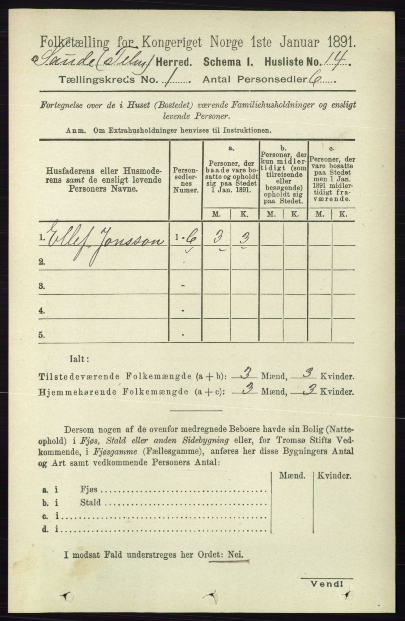 RA, 1891 census for 0822 Sauherad, 1891, p. 47