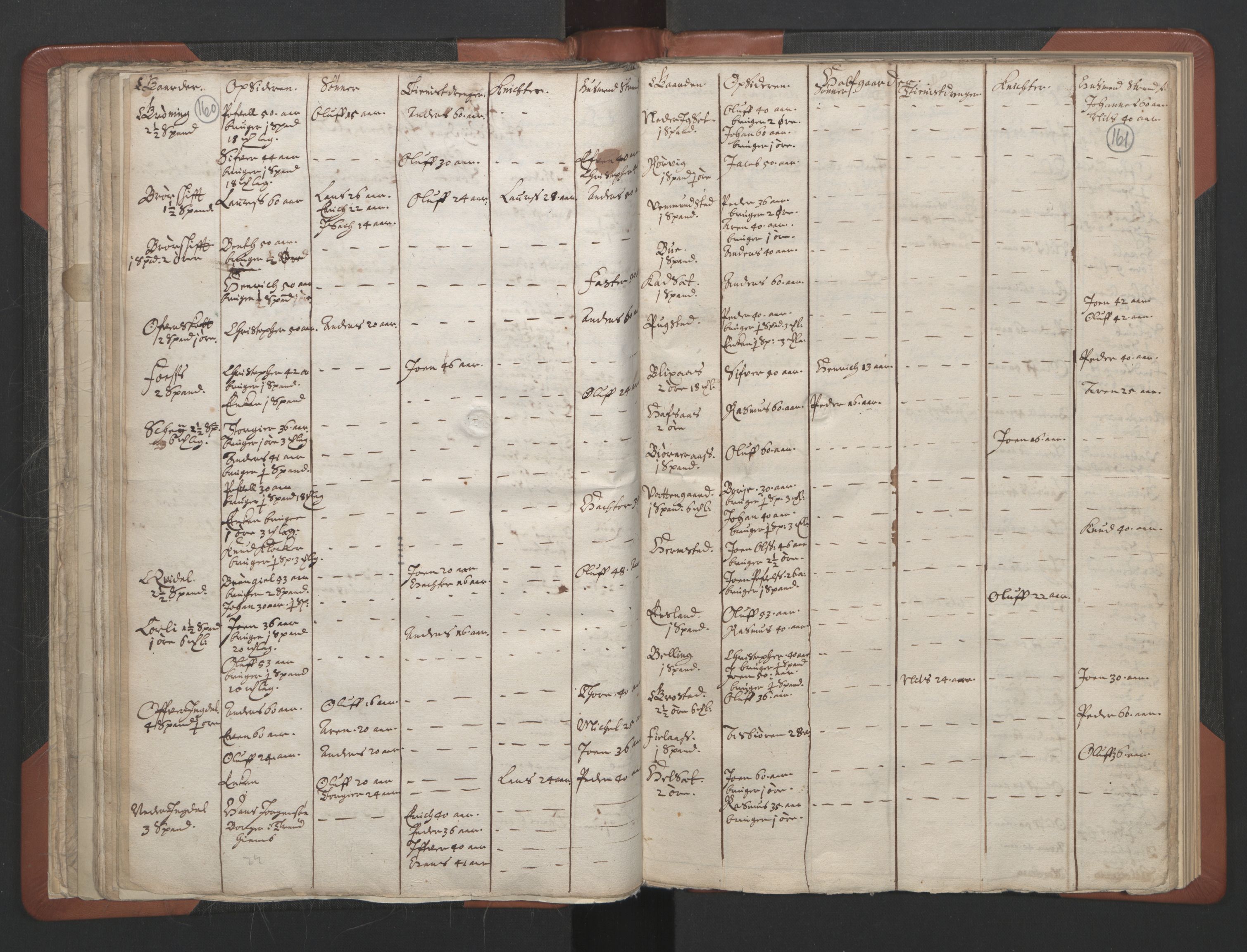 RA, Vicar's Census 1664-1666, no. 30: Fosen deanery, 1664-1666, p. 160-161