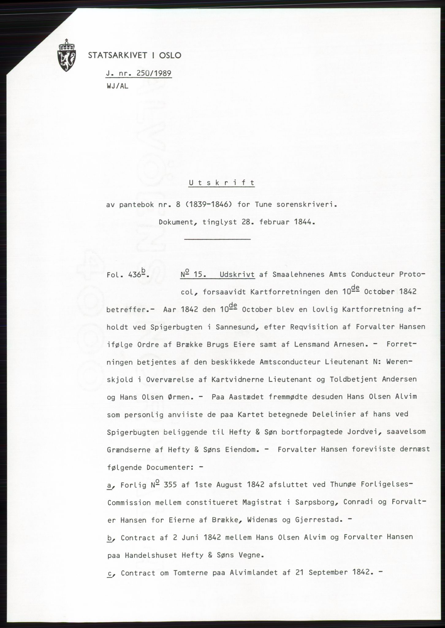 Statsarkivet i Oslo, SAO/A-10621/Z/Zd/L0047: Avskrifter, j.nr 52-4422/1989, 1989, p. 20