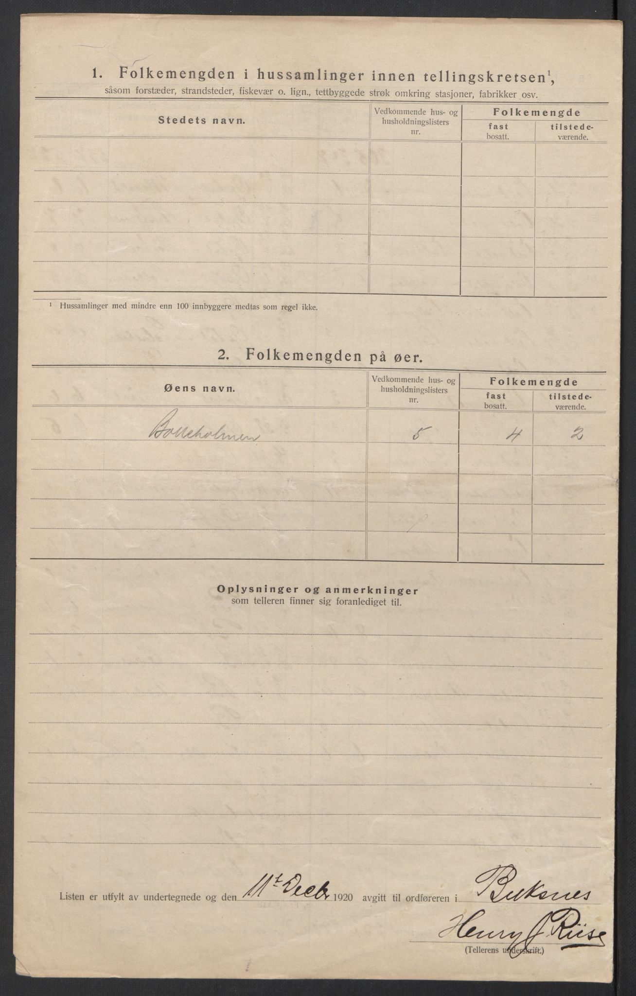 SAT, 1920 census for Buksnes, 1920, p. 23