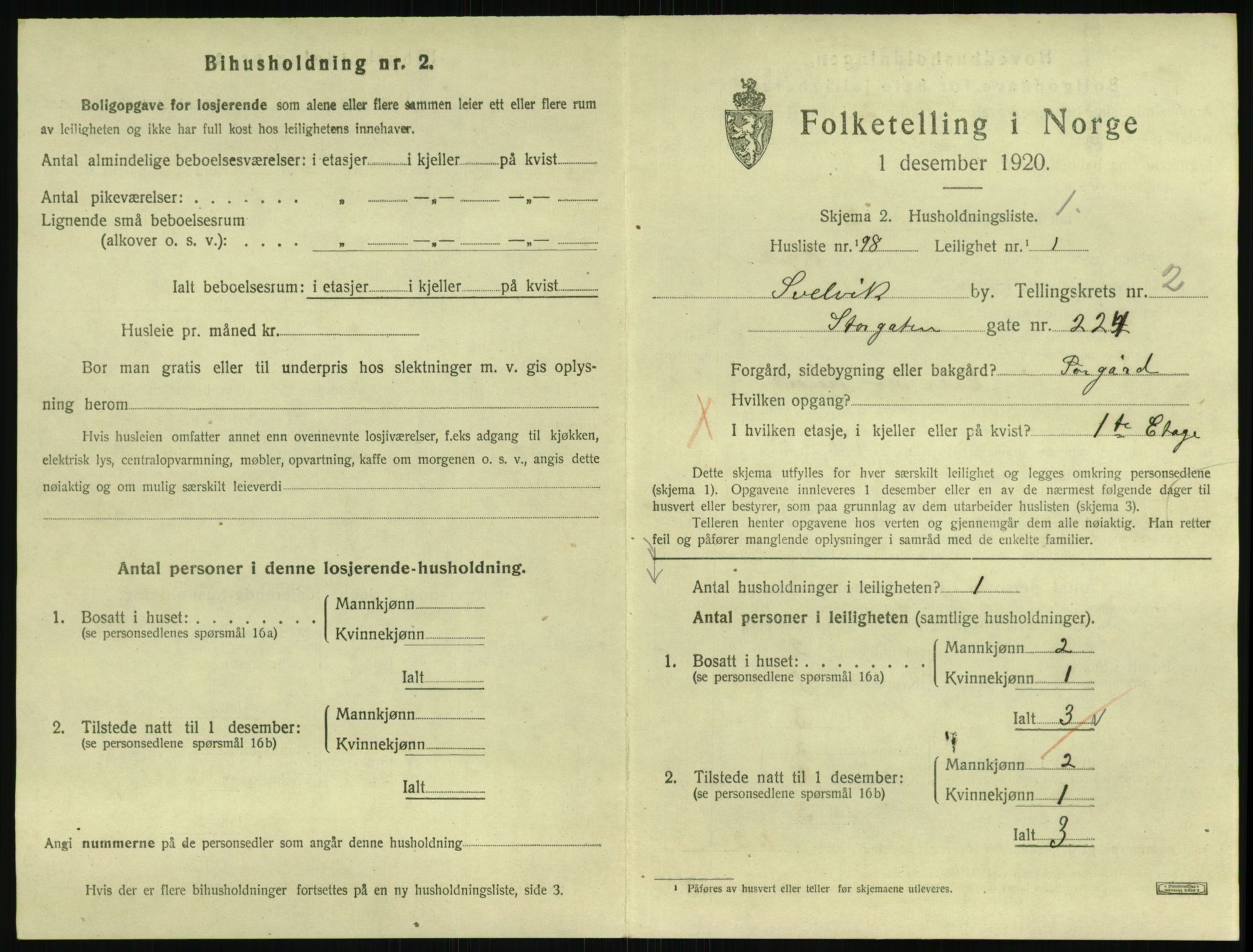 SAKO, 1920 census for Svelvik, 1920, p. 1119