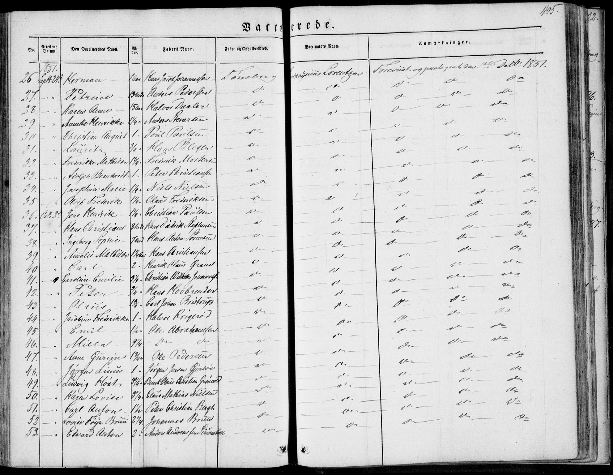 Tønsberg kirkebøker, AV/SAKO-A-330/F/Fa/L0007: Parish register (official) no. I 7, 1845-1854, p. 405