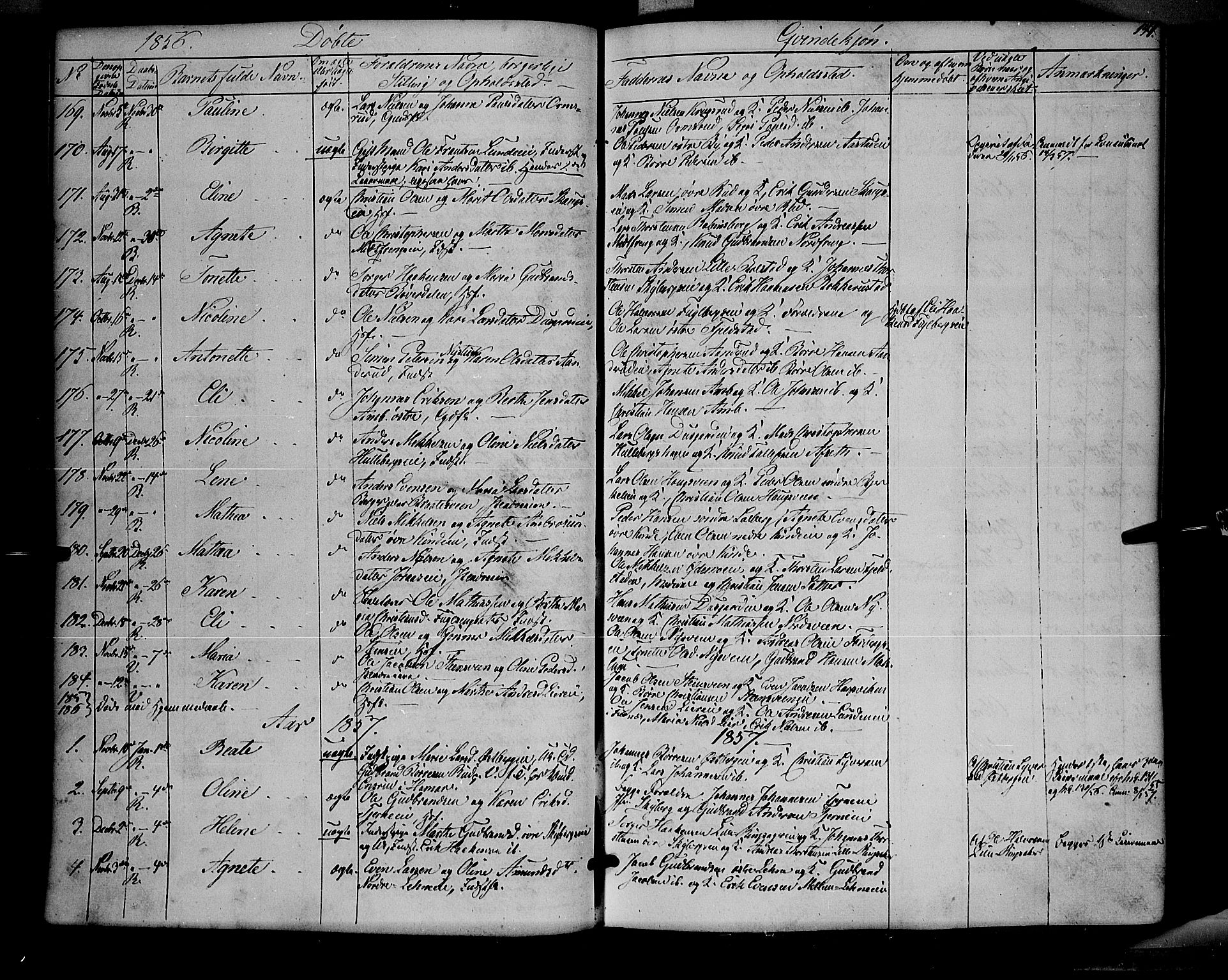 Ringsaker prestekontor, AV/SAH-PREST-014/K/Ka/L0009: Parish register (official) no. 9, 1850-1860, p. 141