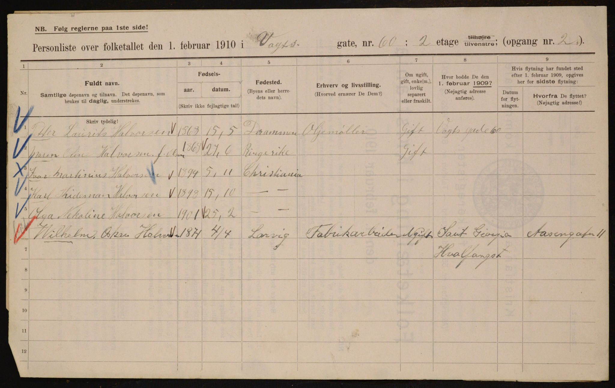 OBA, Municipal Census 1910 for Kristiania, 1910, p. 118878