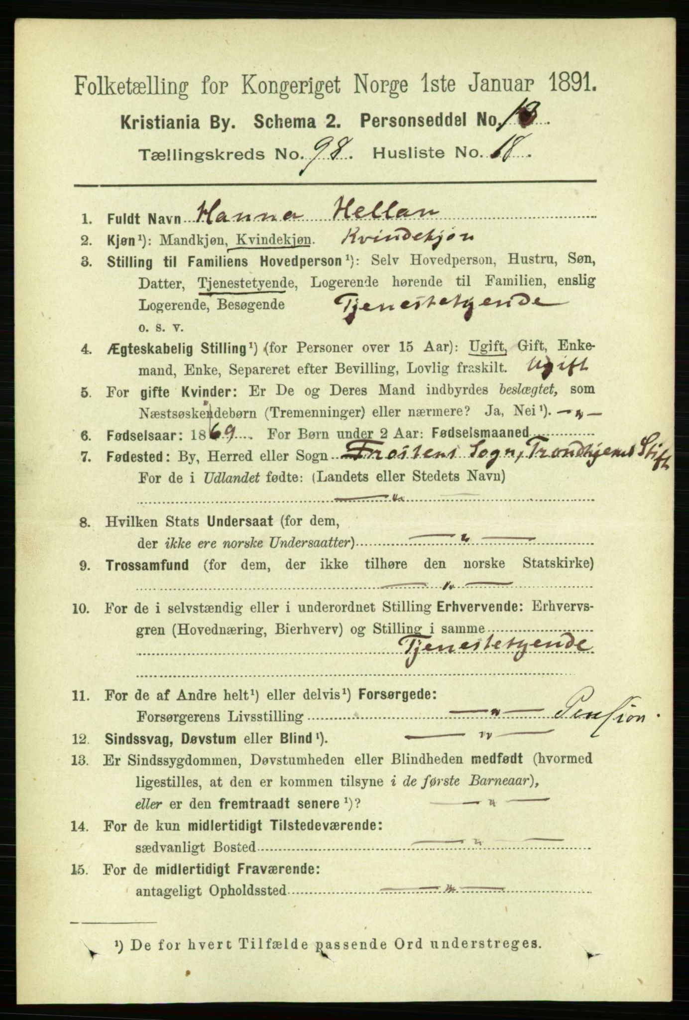 RA, 1891 census for 0301 Kristiania, 1891, p. 48245