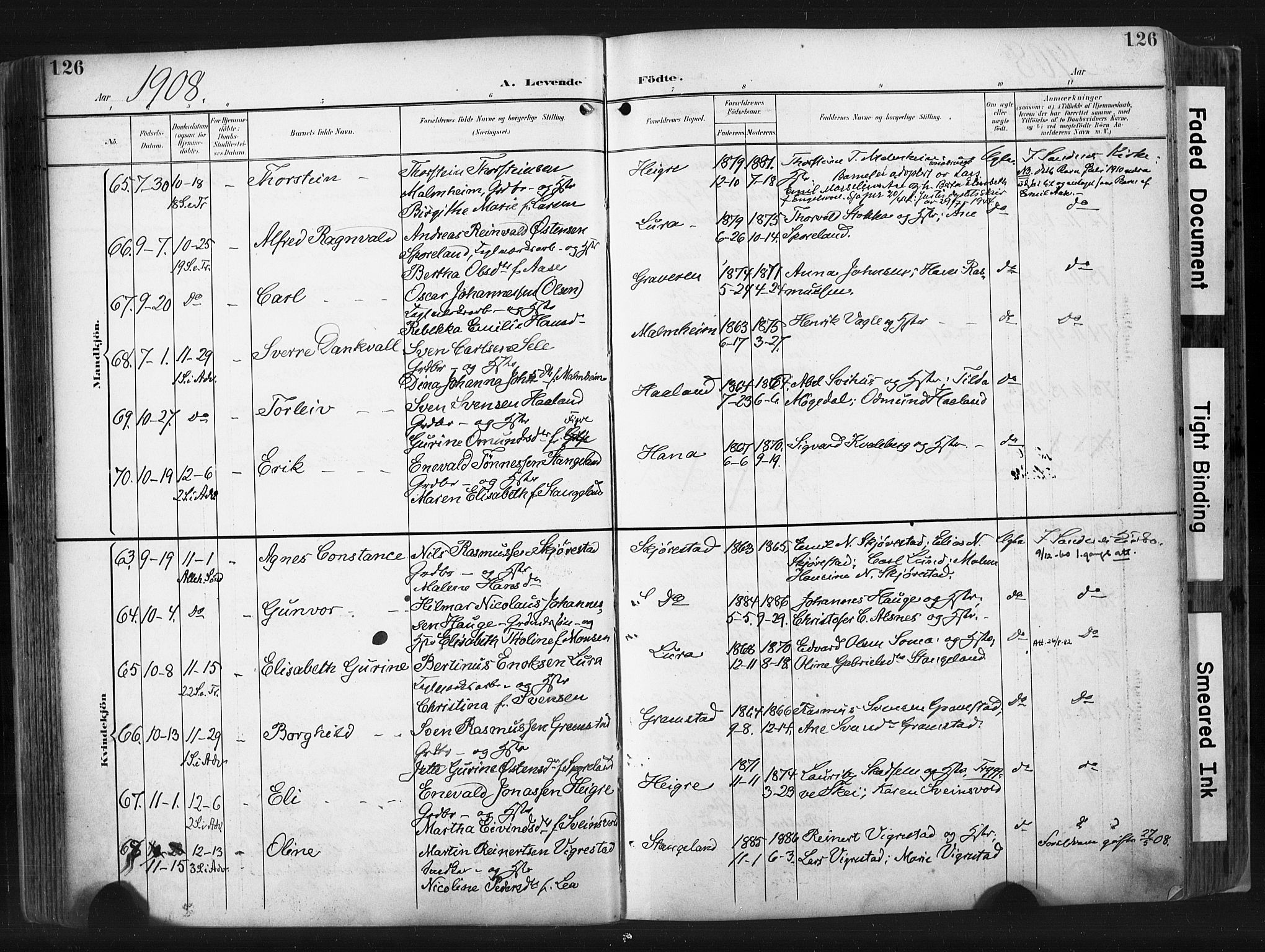 Høyland sokneprestkontor, AV/SAST-A-101799/001/30BA/L0015: Parish register (official) no. A 14, 1899-1911, p. 126