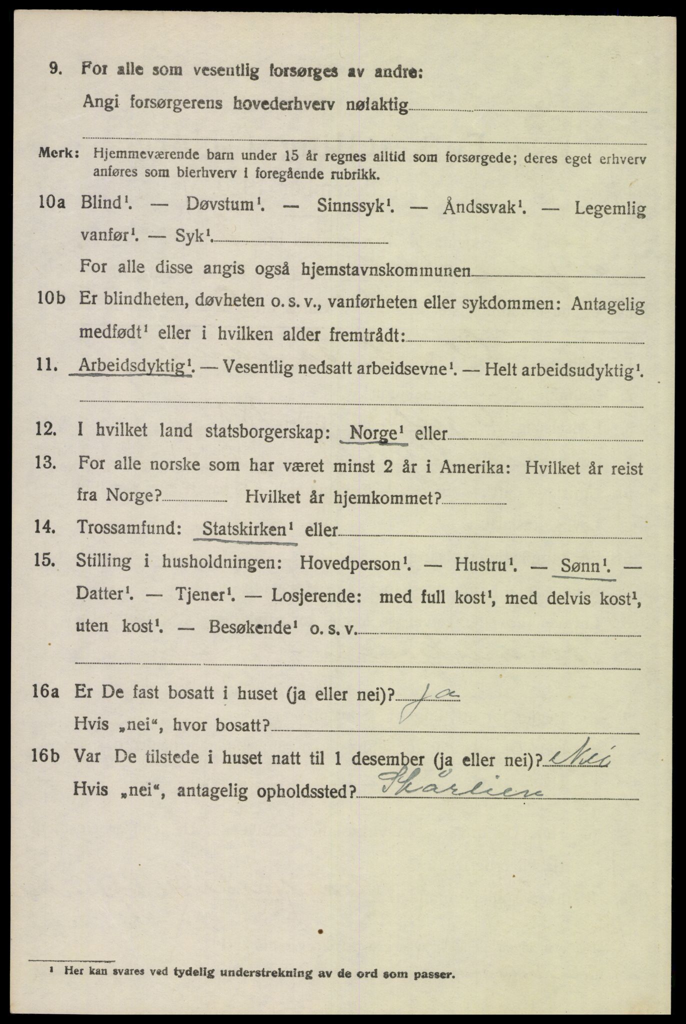 SAH, 1920 census for Trysil, 1920, p. 5370