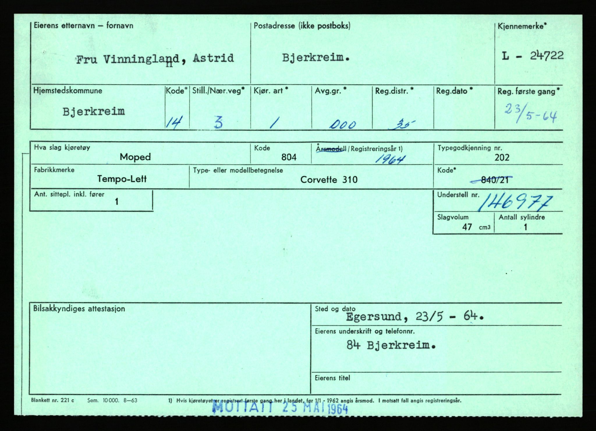 Stavanger trafikkstasjon, AV/SAST-A-101942/0/F/L0042: L-24600 - L-25233, 1930-1971, p. 471